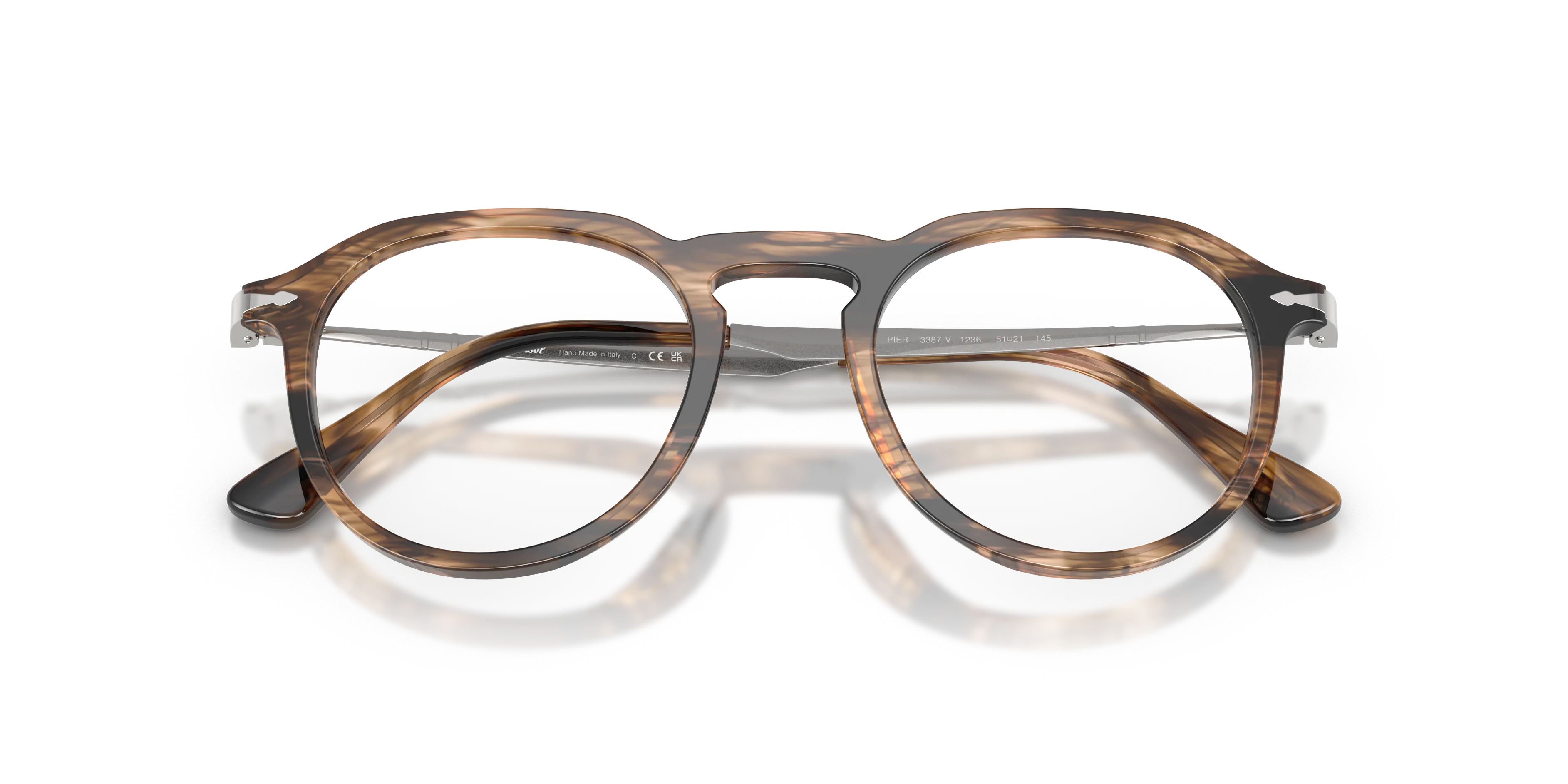 Persol PO3387V PIER 1236 Montature da vista Acetato Marrone Pillow Normale - immagine 2