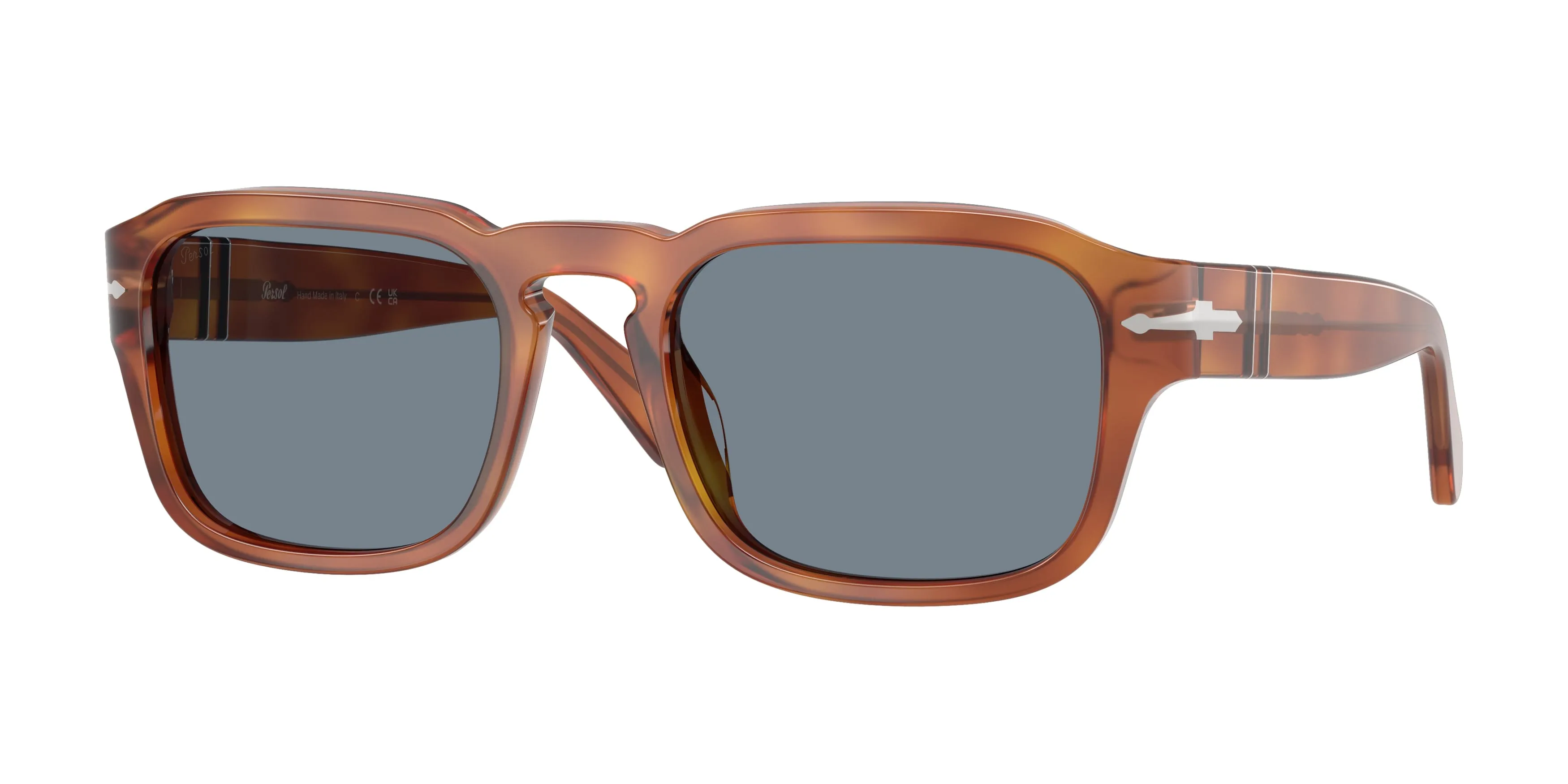 Persol PO3386S 96/56 Occhiali da sole Acetato Marrone Blu Pillow Normale - immagine 1