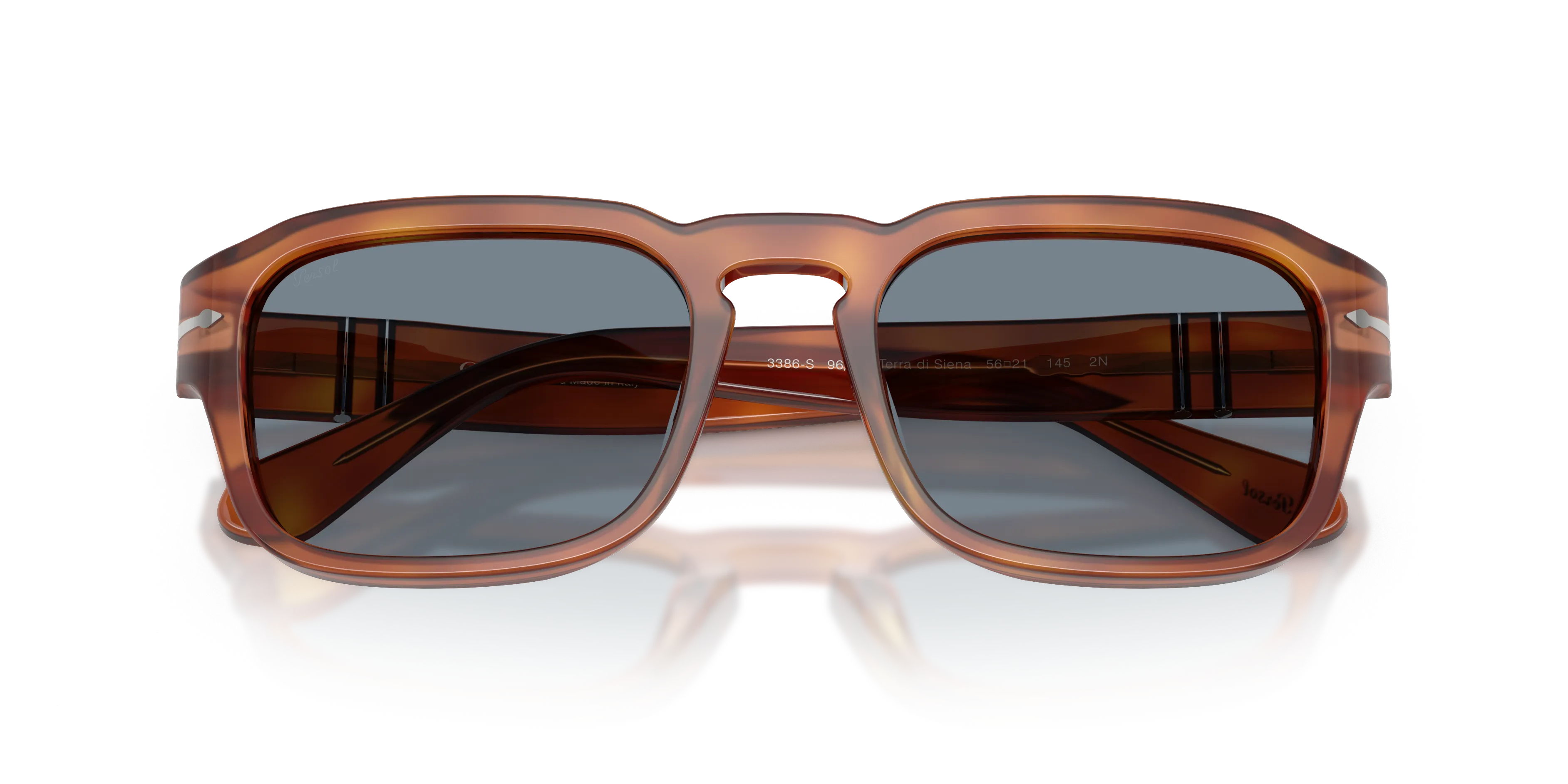 Persol PO3386S 96/56 Occhiali da sole Acetato Marrone Blu Pillow Normale - immagine 2