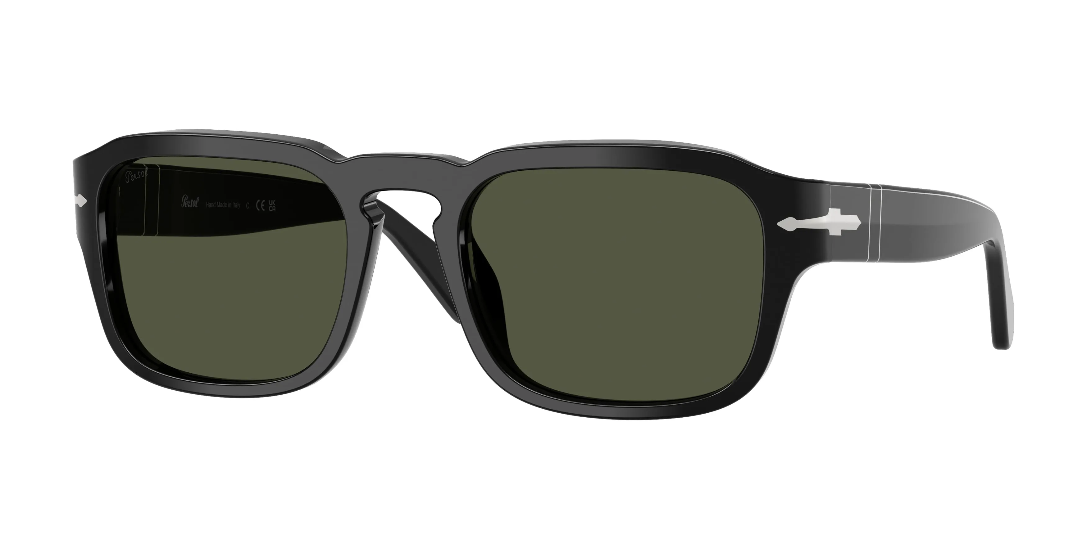 Persol PO3386S 95/31 Occhiali da sole Acetato Nero Verde Pillow Normale - immagine 1