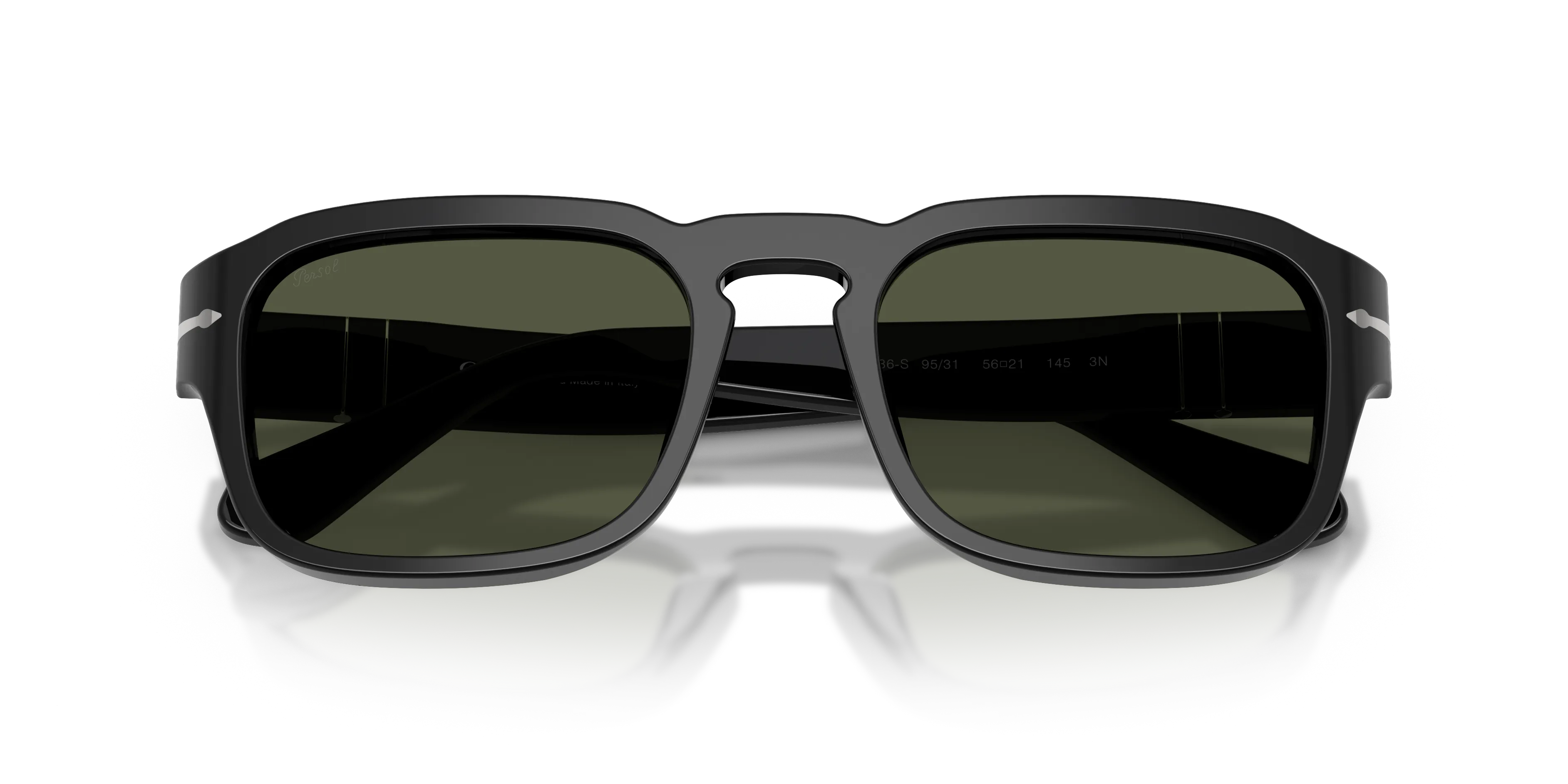 Persol PO3386S 95/31 Occhiali da sole Acetato Nero Verde Pillow Normale - immagine 2