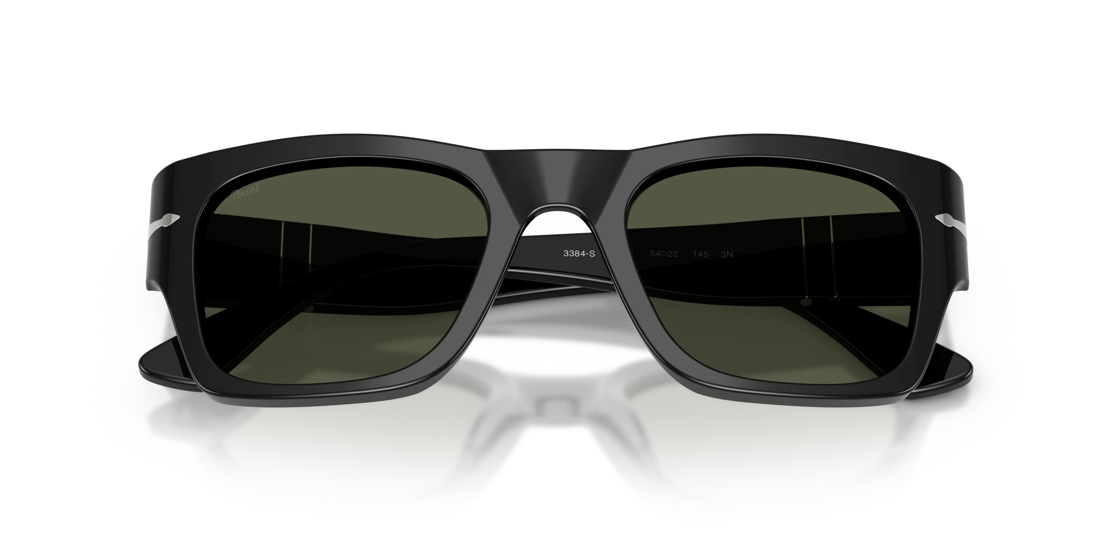 Persol PO3384S 95/31 Occhiali da sole Acetato Nero Verde Squadrata Normale - immagine 2