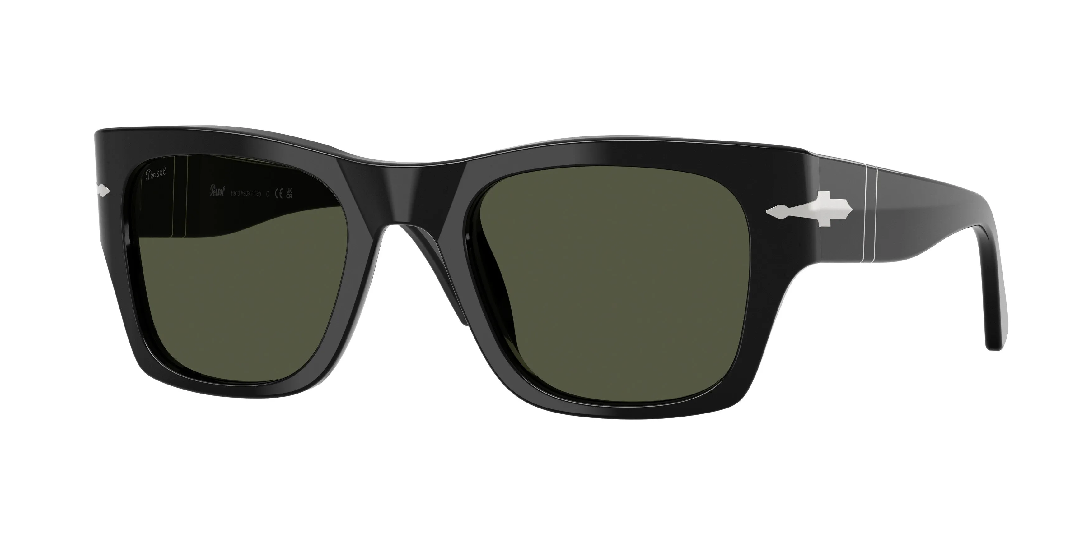Persol PO3384S 95/31 Occhiali da sole Acetato Nero Verde Squadrata Normale - immagine 1