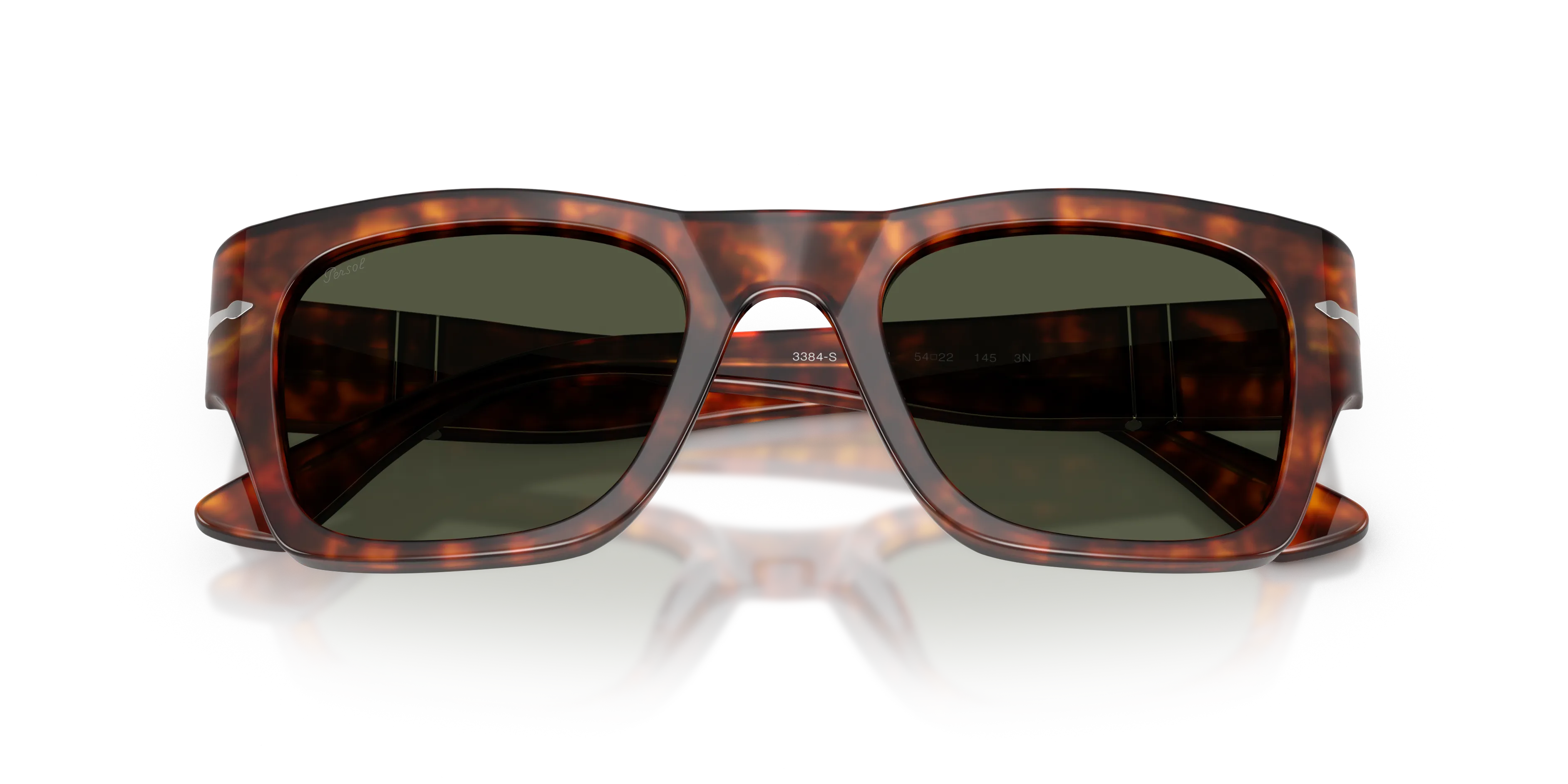 Persol PO3384S 24/31 Occhiali da sole Acetato Tartaruga Verde Squadrata Normale - immagine 2
