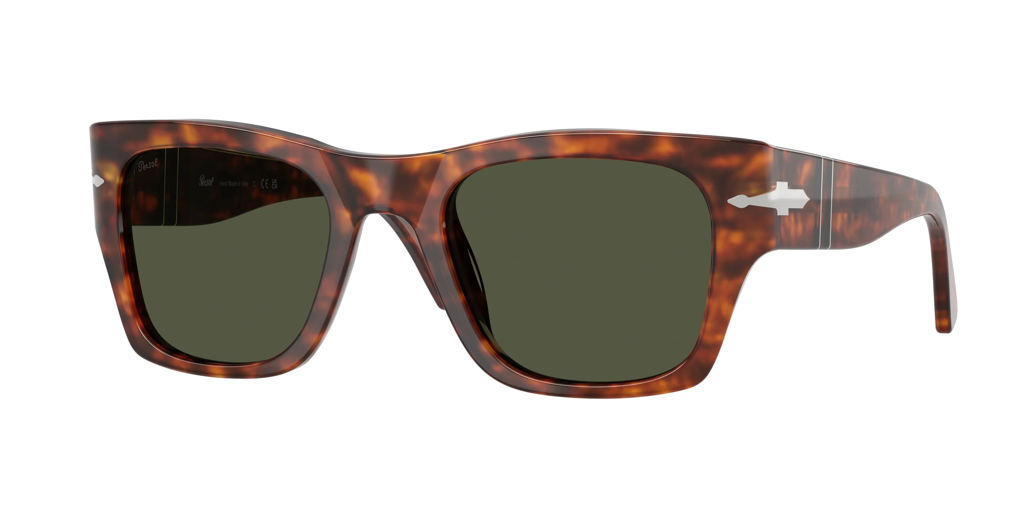 Persol PO3384S 24/31 Occhiali da sole Acetato Tartaruga Verde Squadrata Normale - immagine 1