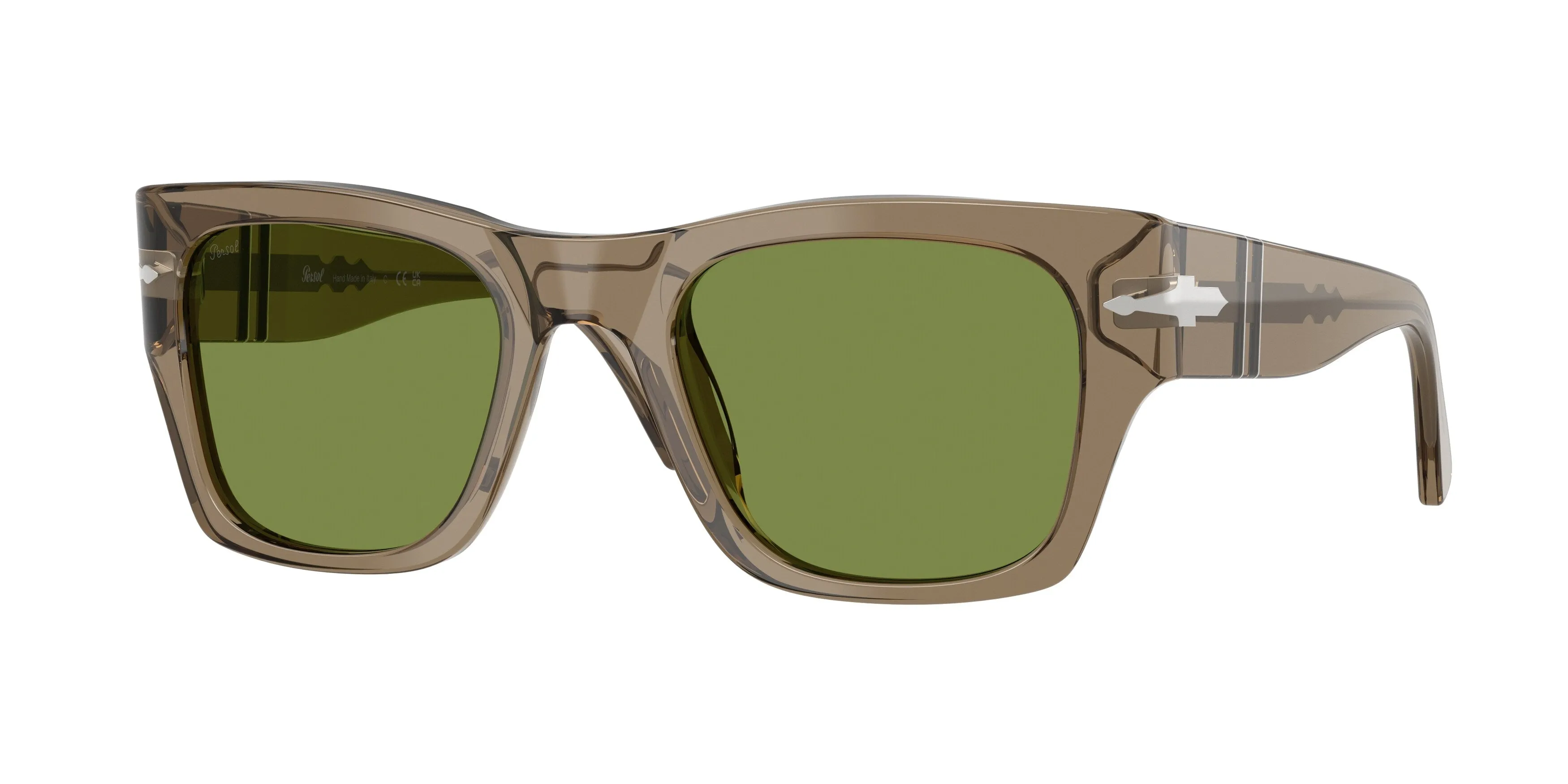 Persol PO3384S 12284E Occhiali da sole Acetato Marrone Verde Squadrata Normale - immagine 1