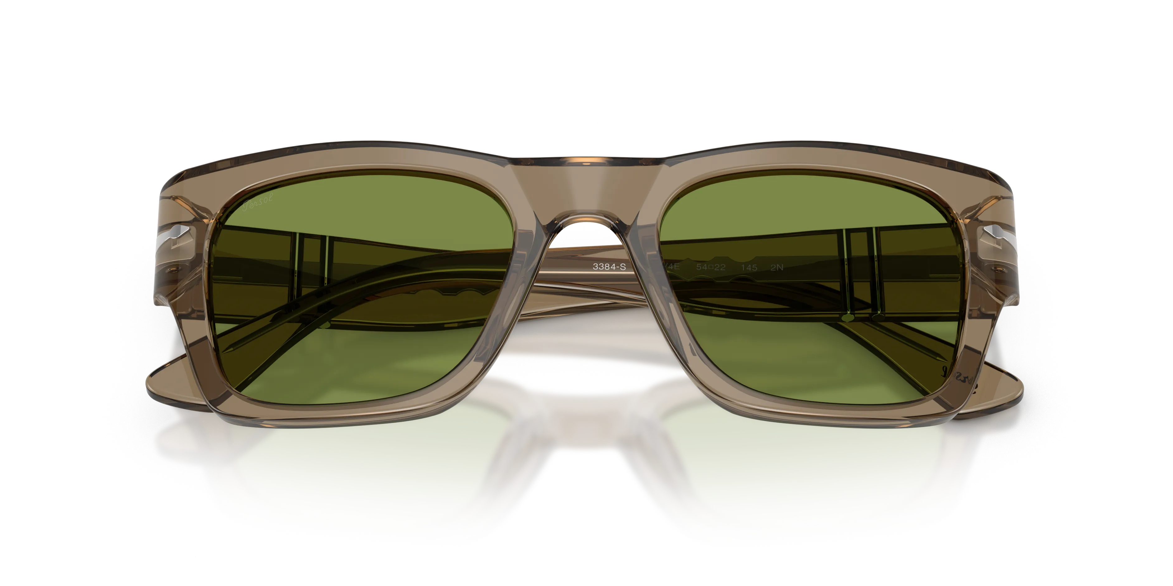 Persol PO3384S 12284E Occhiali da sole Acetato Marrone Verde Squadrata Normale - immagine 2