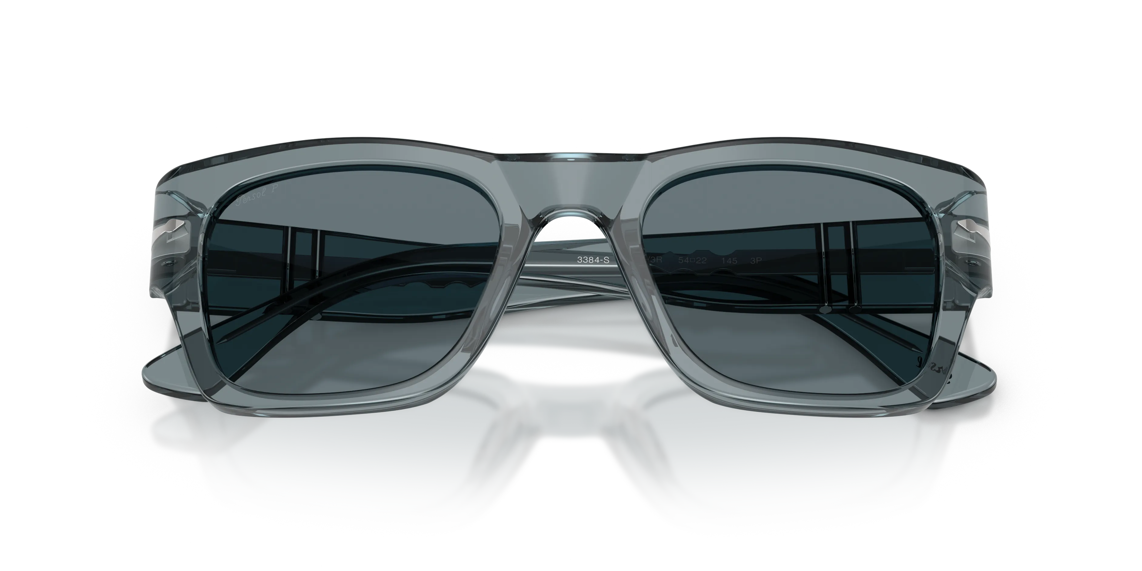 Persol PO3384S 12273R Occhiali da sole Acetato Blu Blu Squadrata Polarizzata - immagine 2