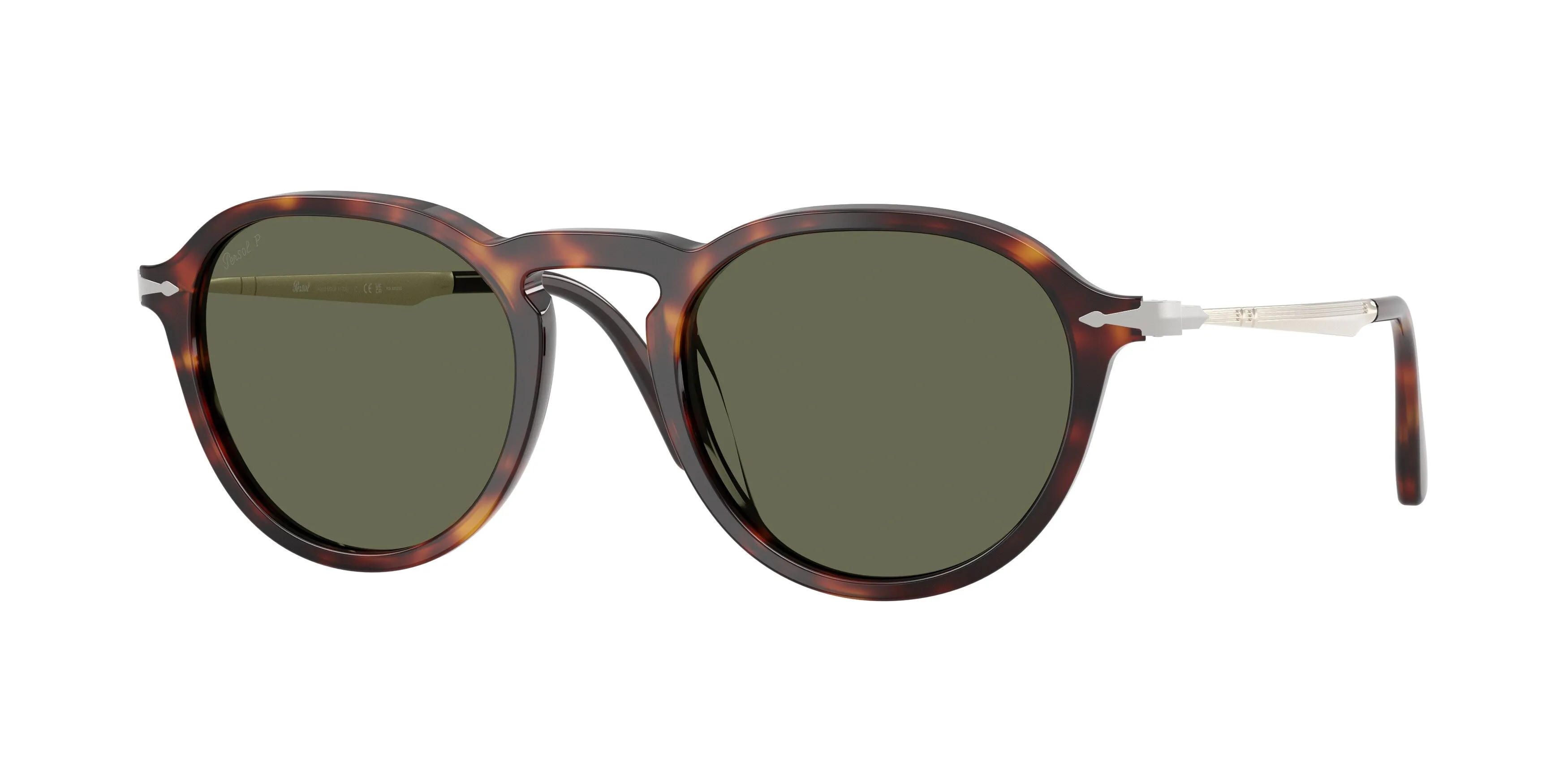 Persol PO3383S 24/58 Occhiali da sole Acetato Tartaruga Verde Pantos Polarizzata - immagine 1