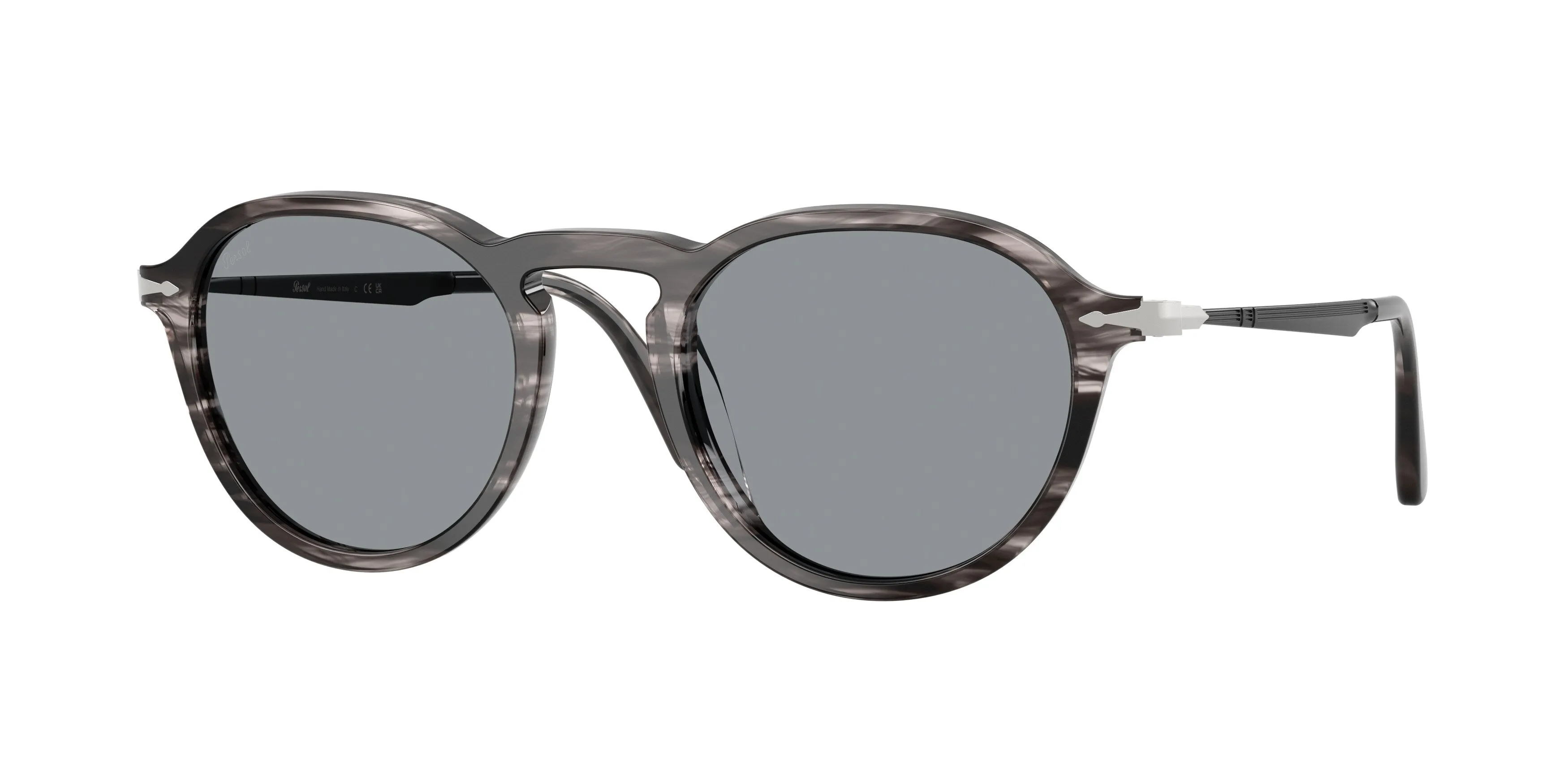 Persol PO3383S 1238R5 Occhiali da sole Acetato Grigio Blu Pantos Normale - immagine 1