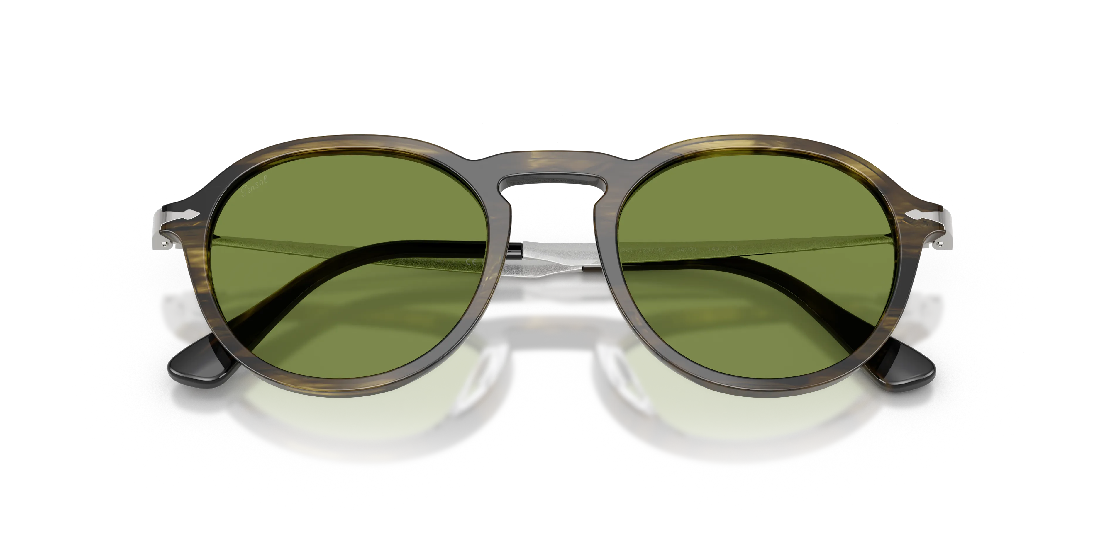 Persol PO3383S 12374E Occhiali da sole Acetato Verde Verde Pantos Normale - immagine 2