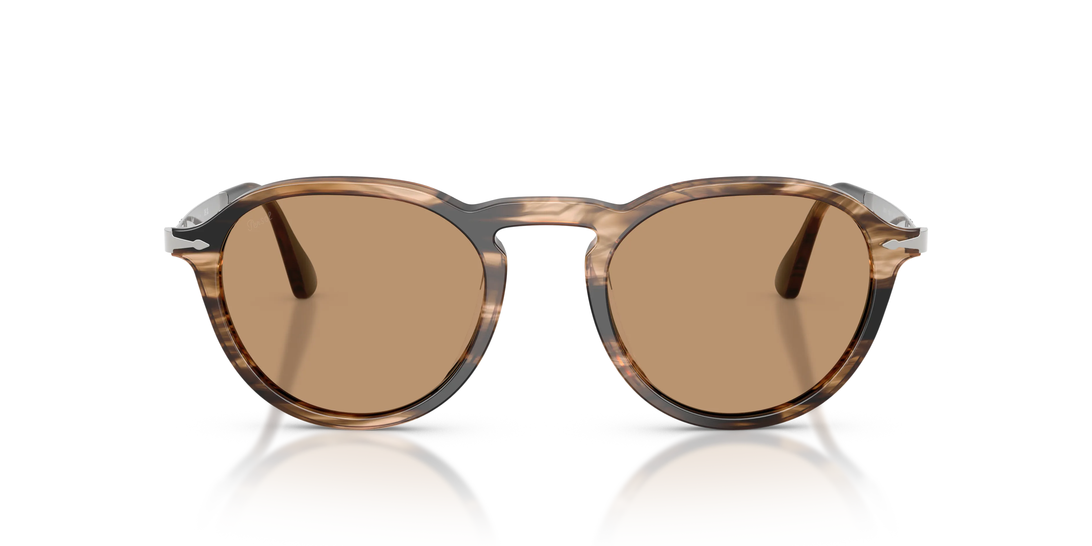 Persol PO3383S 123653 Occhiali da sole Acetato Marrone Marrone Pantos Normale - immagine 3