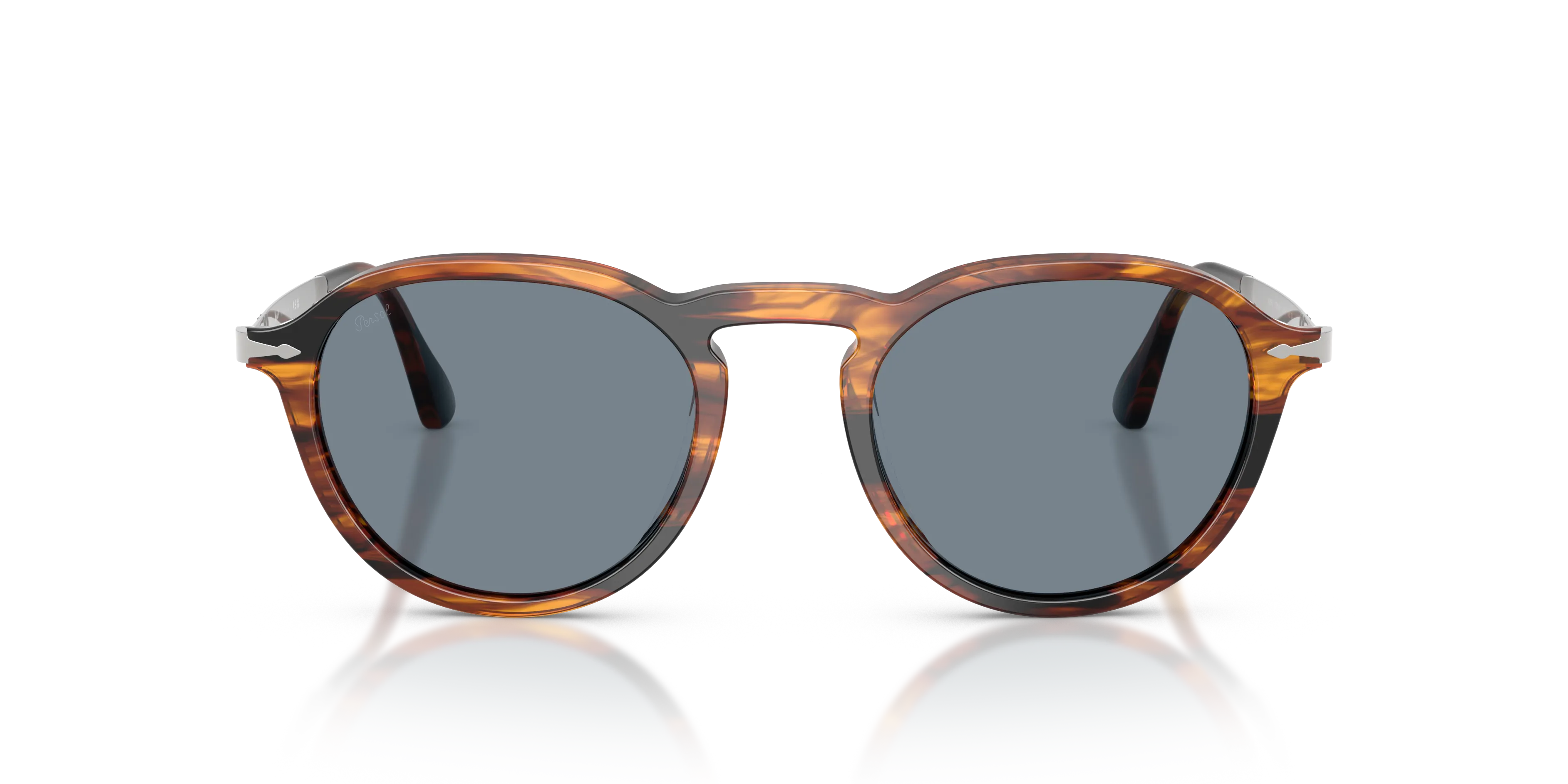 Persol PO3383S 123556 Occhiali da sole Acetato Marrone Blu Pantos Normale - immagine 3
