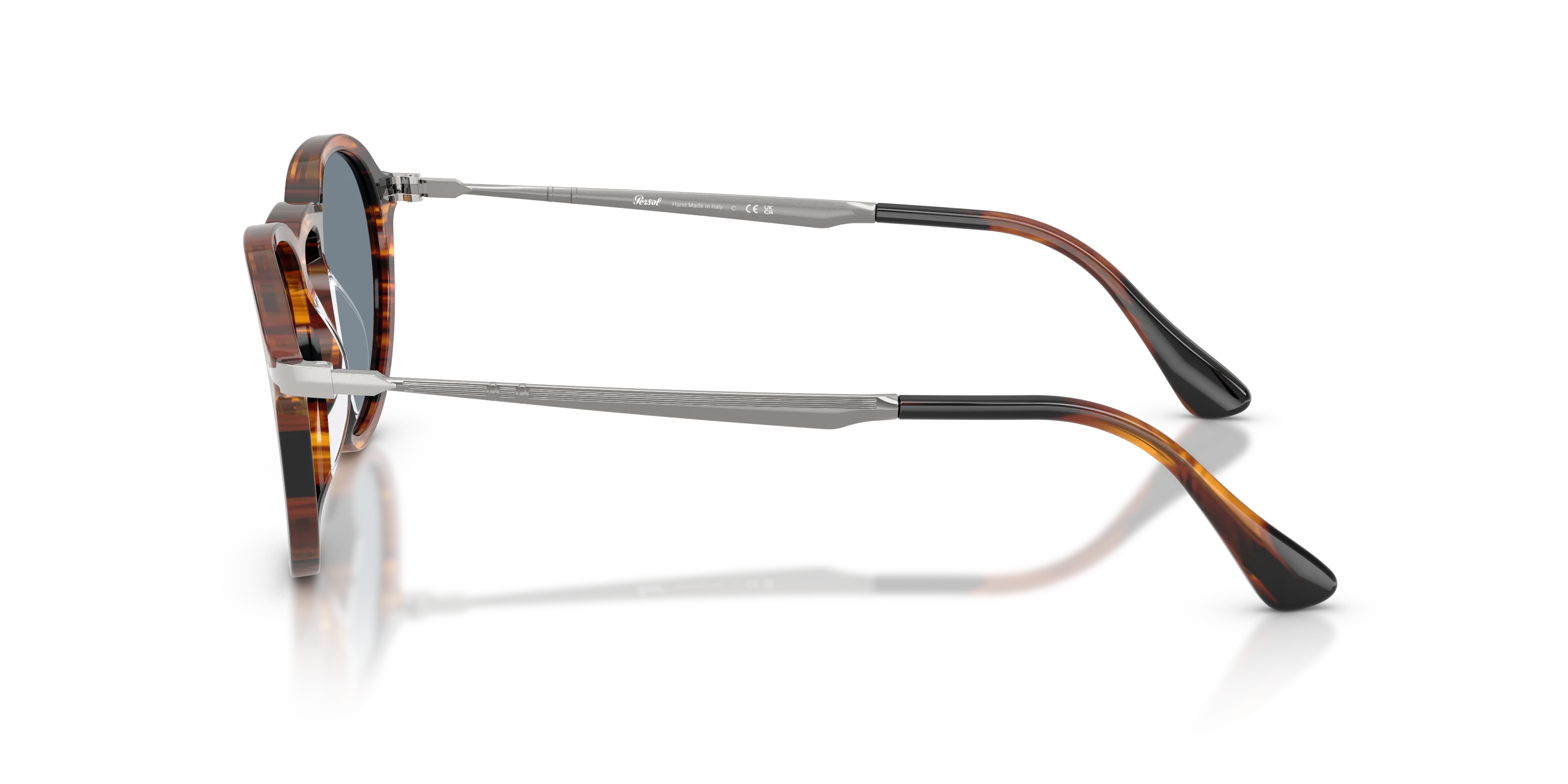Persol PO3383S 123556 Occhiali da sole Acetato Marrone Blu Pantos Normale - immagine 4