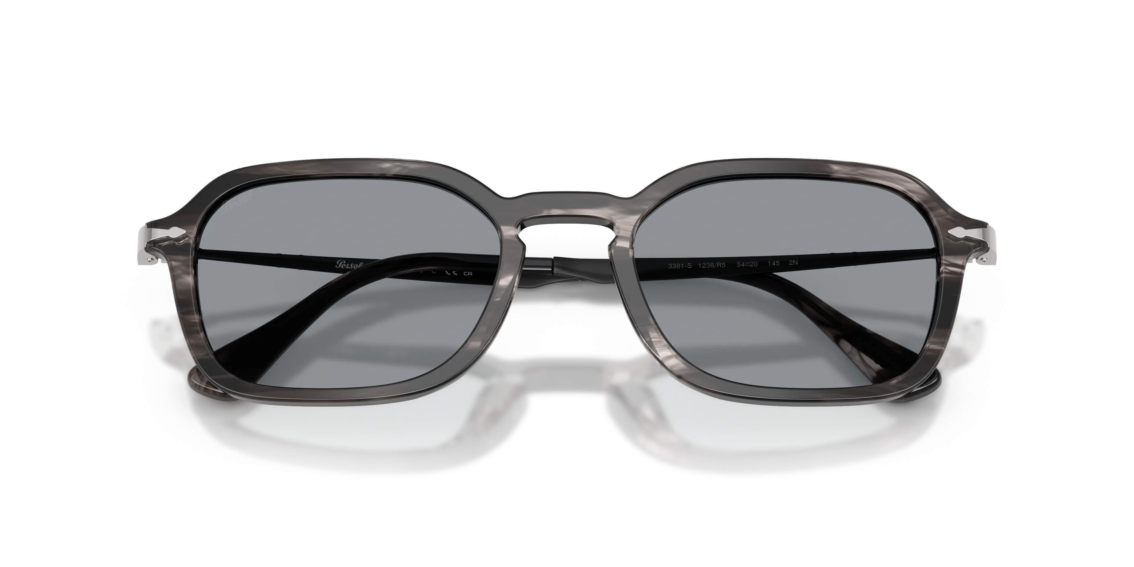 Persol PO3381S 1238R5 Occhiali da sole Acetato Grigio Blu Pantos Normale - immagine 2