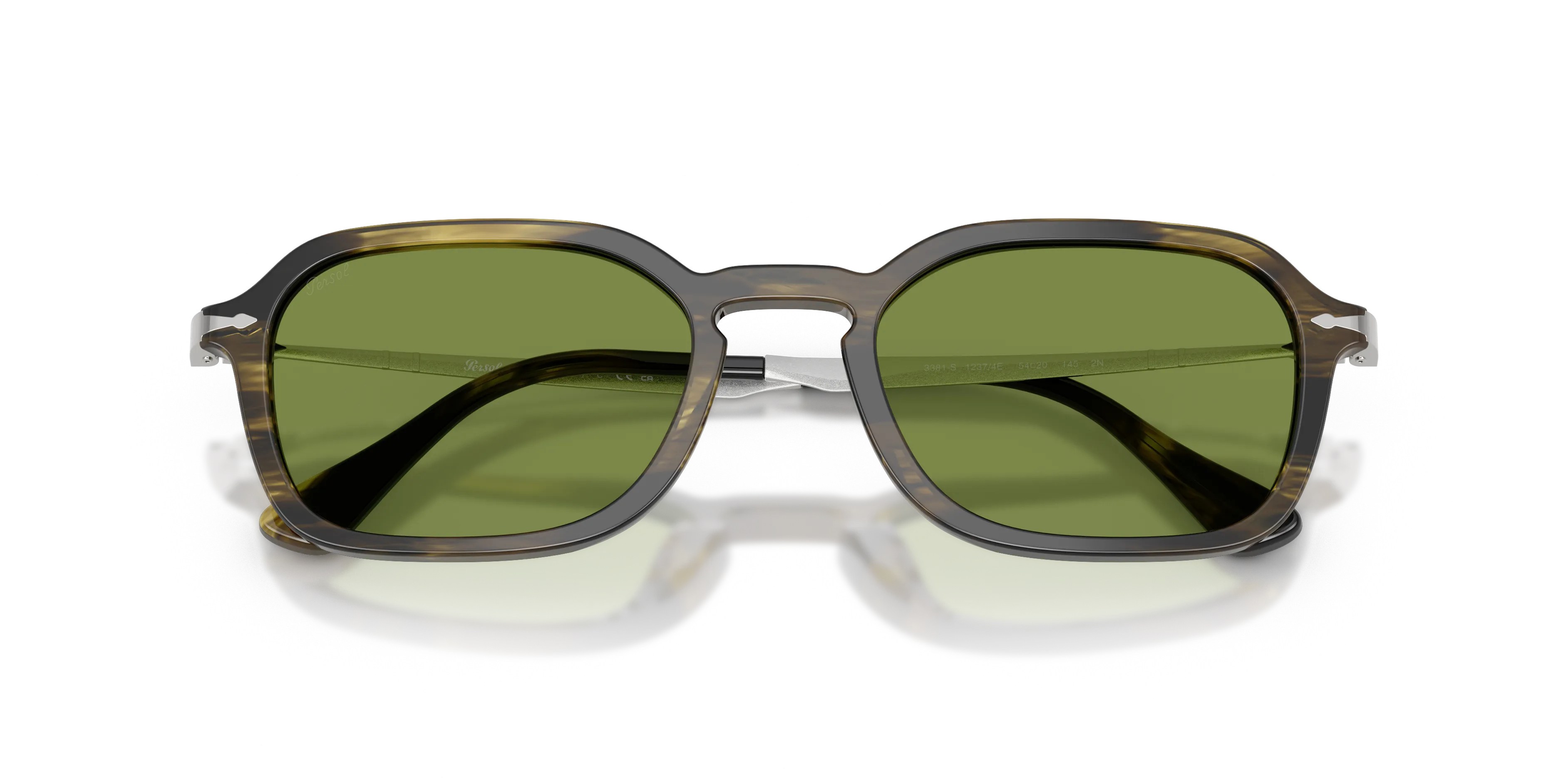 Persol PO3381S 12374E Occhiali da sole Acetato Verde Verde Pantos Normale - immagine 2