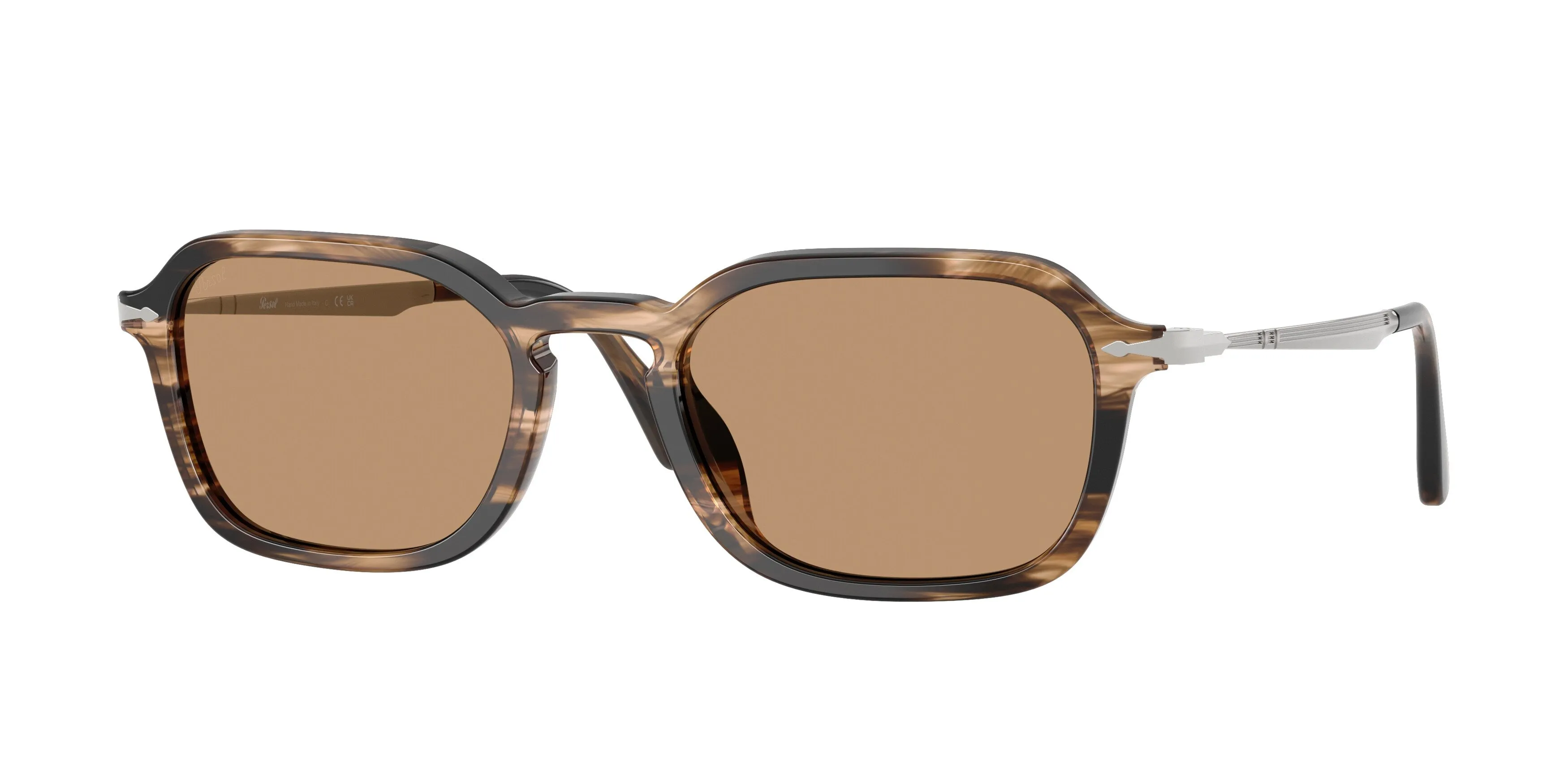 Persol PO3381S 123653 Occhiali da sole Acetato Marrone Marrone Pantos Normale - immagine 1