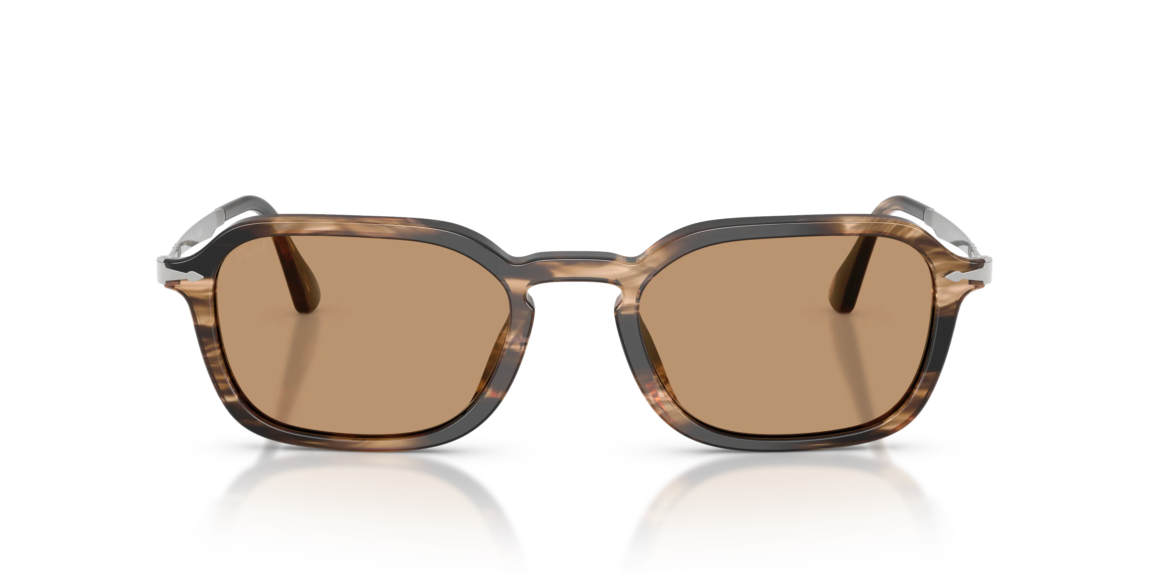 Persol PO3381S 123653 Occhiali da sole Acetato Marrone Marrone Pantos Normale - immagine 3