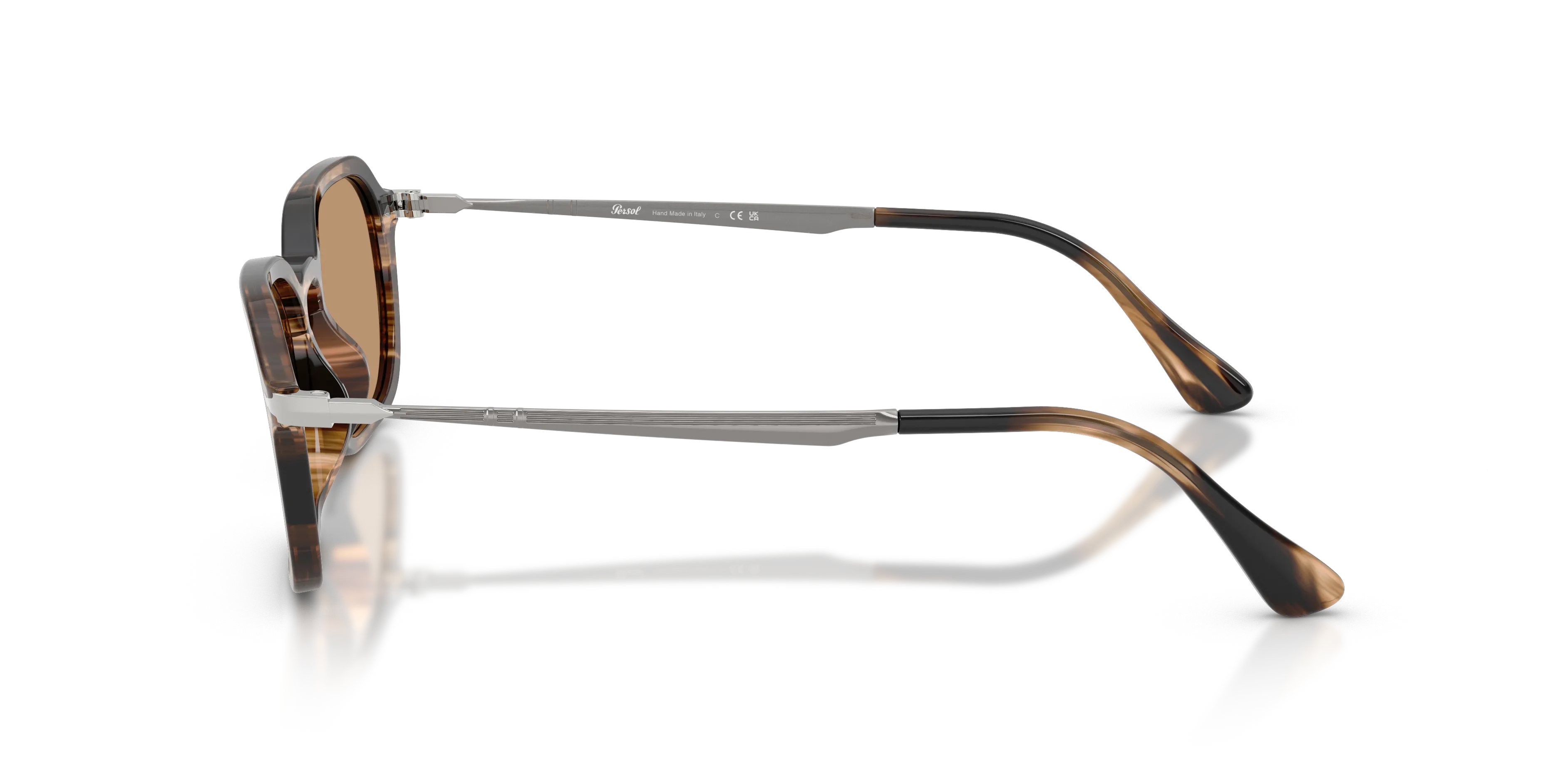 Persol PO3381S 123653 Occhiali da sole Acetato Marrone Marrone Pantos Normale - immagine 4