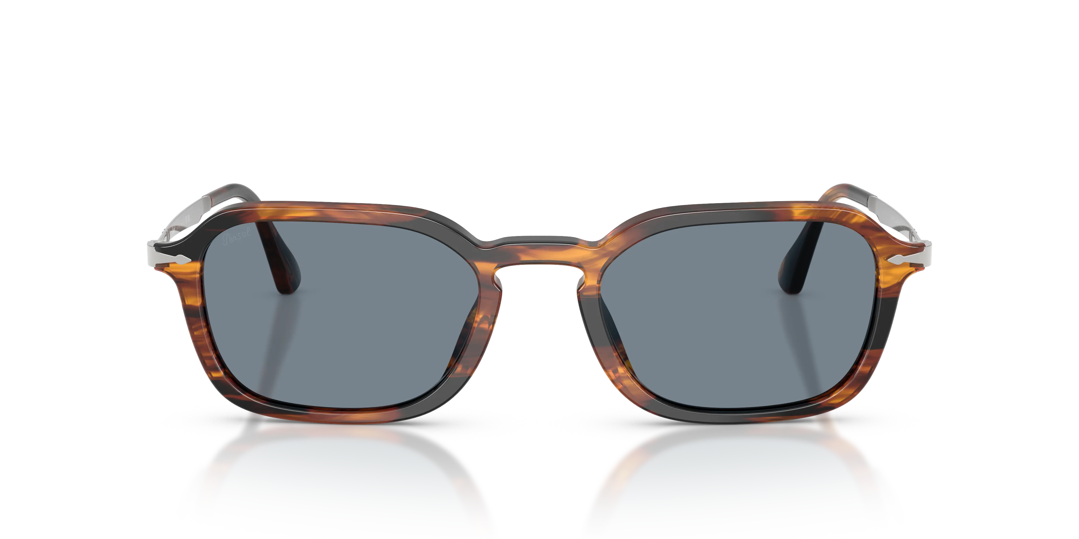 Persol PO3381S 123556 Occhiali da sole Acetato Marrone Blu Pantos Normale - immagine 3