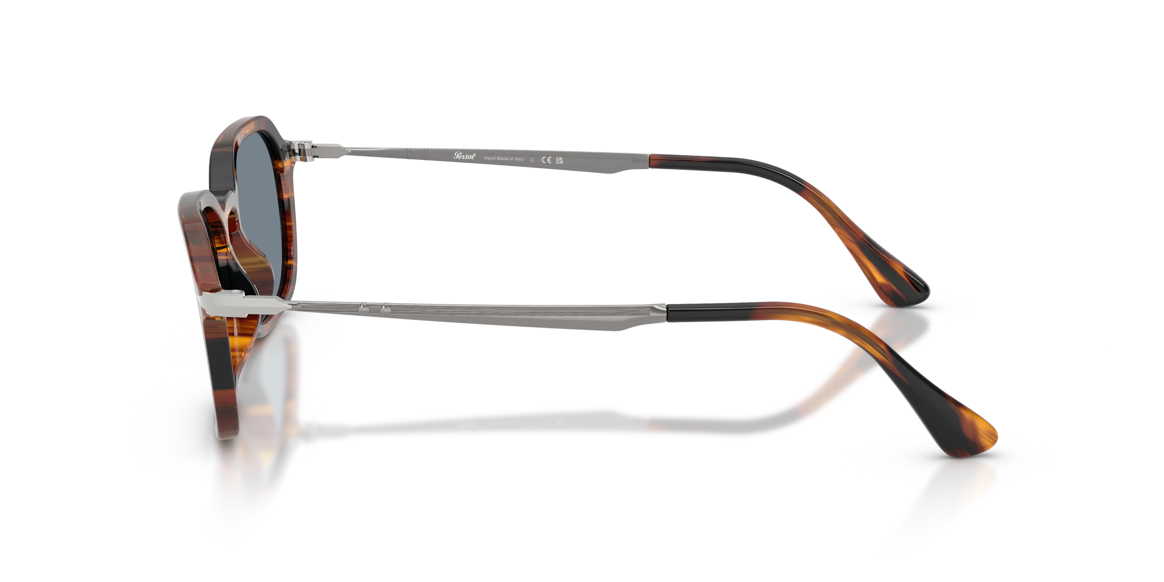 Persol PO3381S 123556 Occhiali da sole Acetato Marrone Blu Pantos Normale - immagine 4