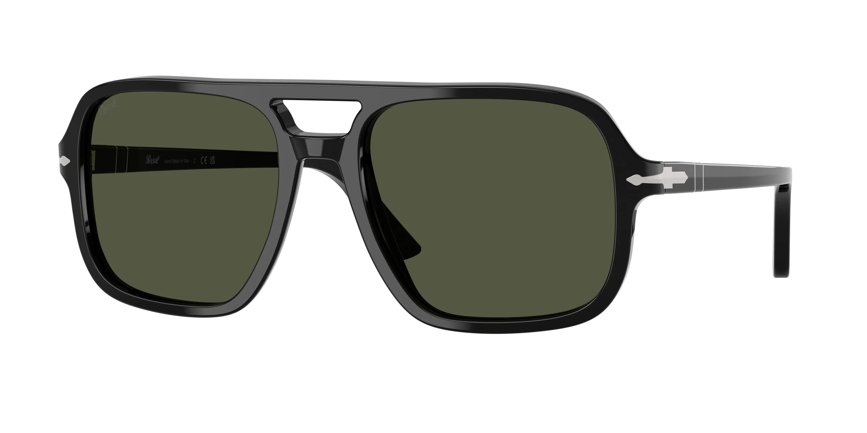 Persol PO3328S 95/31 Occhiali da sole Acetato Nero Verde Pilot Normale - immagine 1