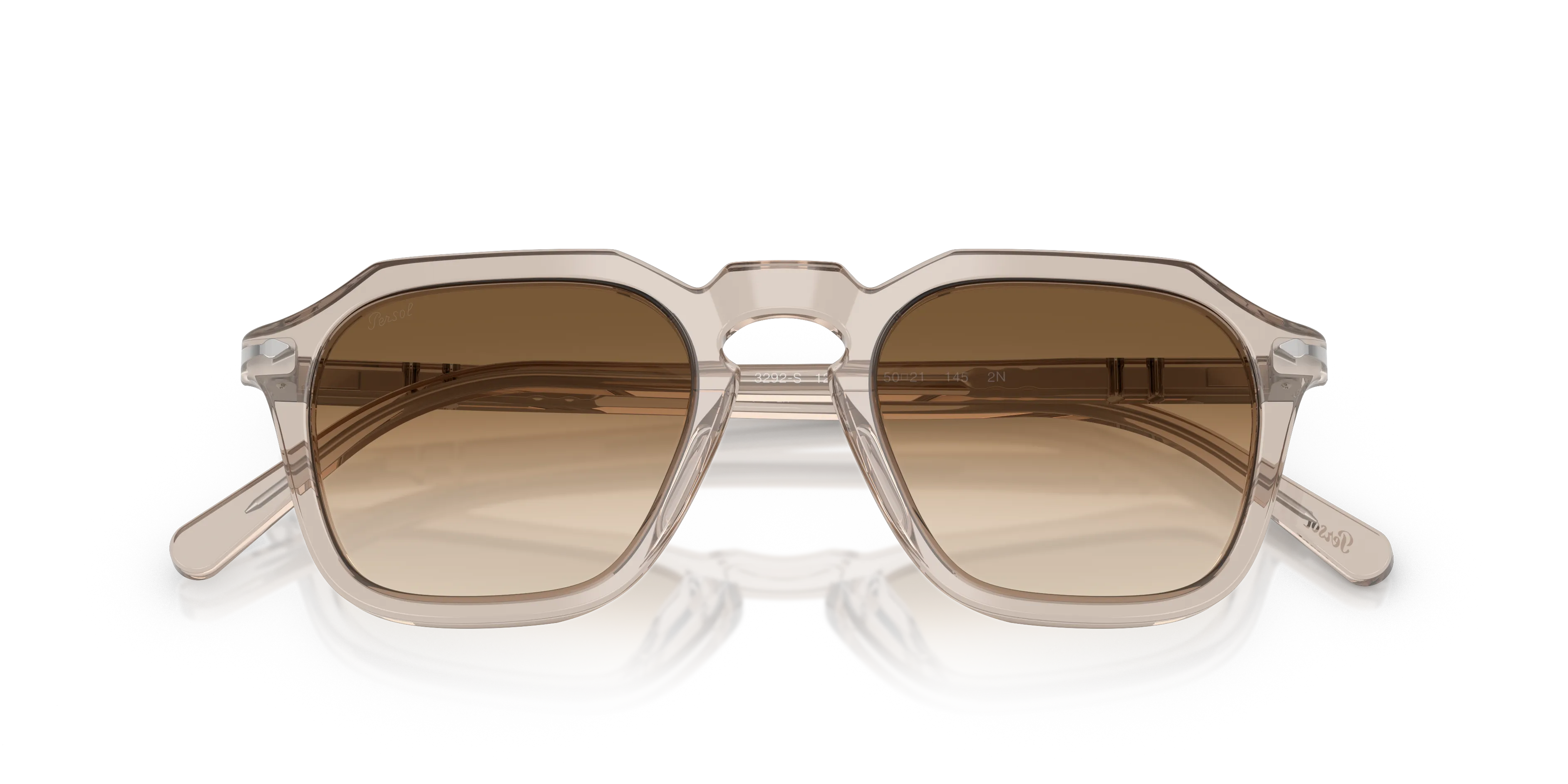 Persol PO3292S 124051 Occhiali da sole Acetato Grigio Marrone Squadrata Normale Sfumato - immagine 2