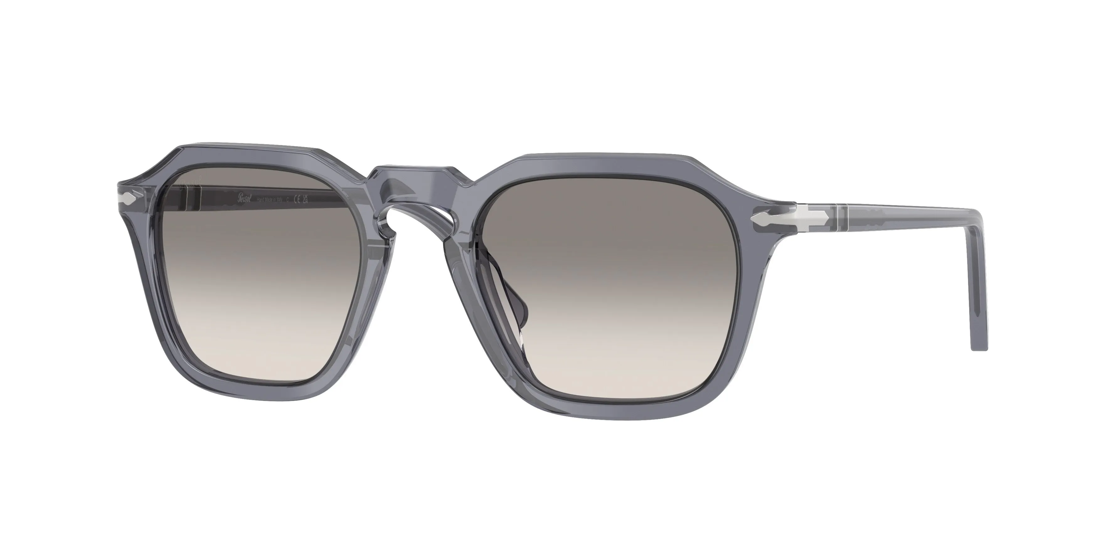 Persol PO3292S 123932 Occhiali da sole Acetato Blu Grigio Squadrata Normale Sfumato - immagine 1