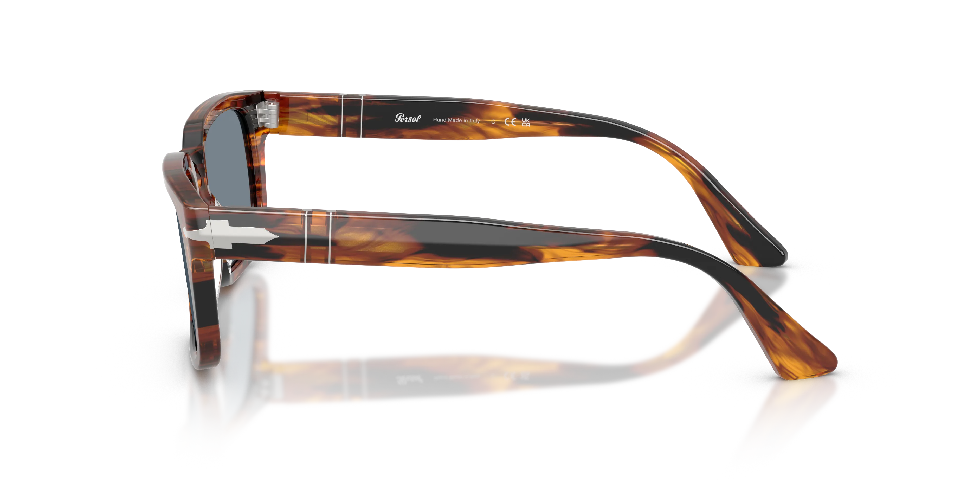 Persol PO3272S 123556 Occhiali da sole Acetato Marrone Blu Squadrata Normale - immagine 4