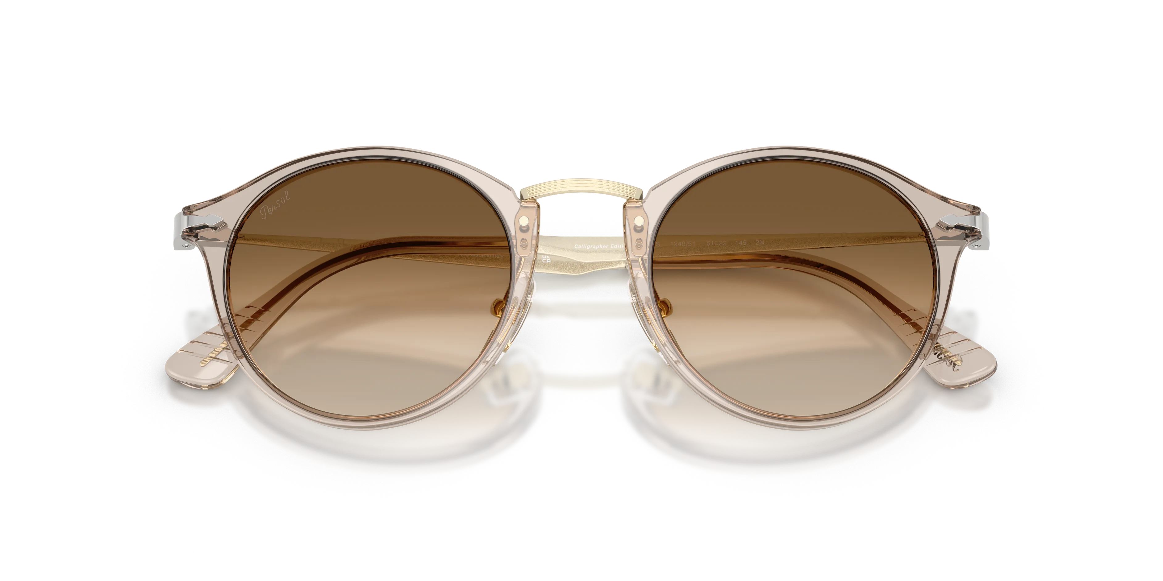 Persol PO3166S 124051 Occhiali da sole Acetato Grigio Marrone Pantos Normale Sfumato - immagine 2