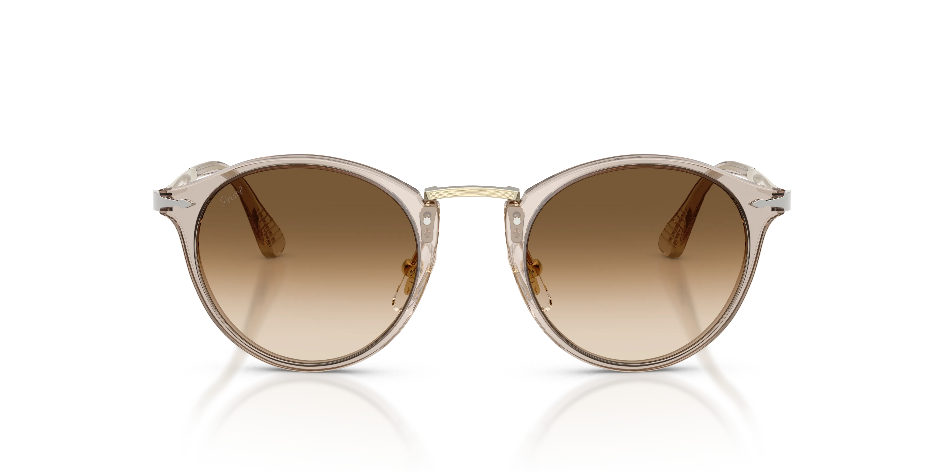 Persol PO3166S 124051 Occhiali da sole Acetato Grigio Marrone Pantos Normale Sfumato - immagine 3