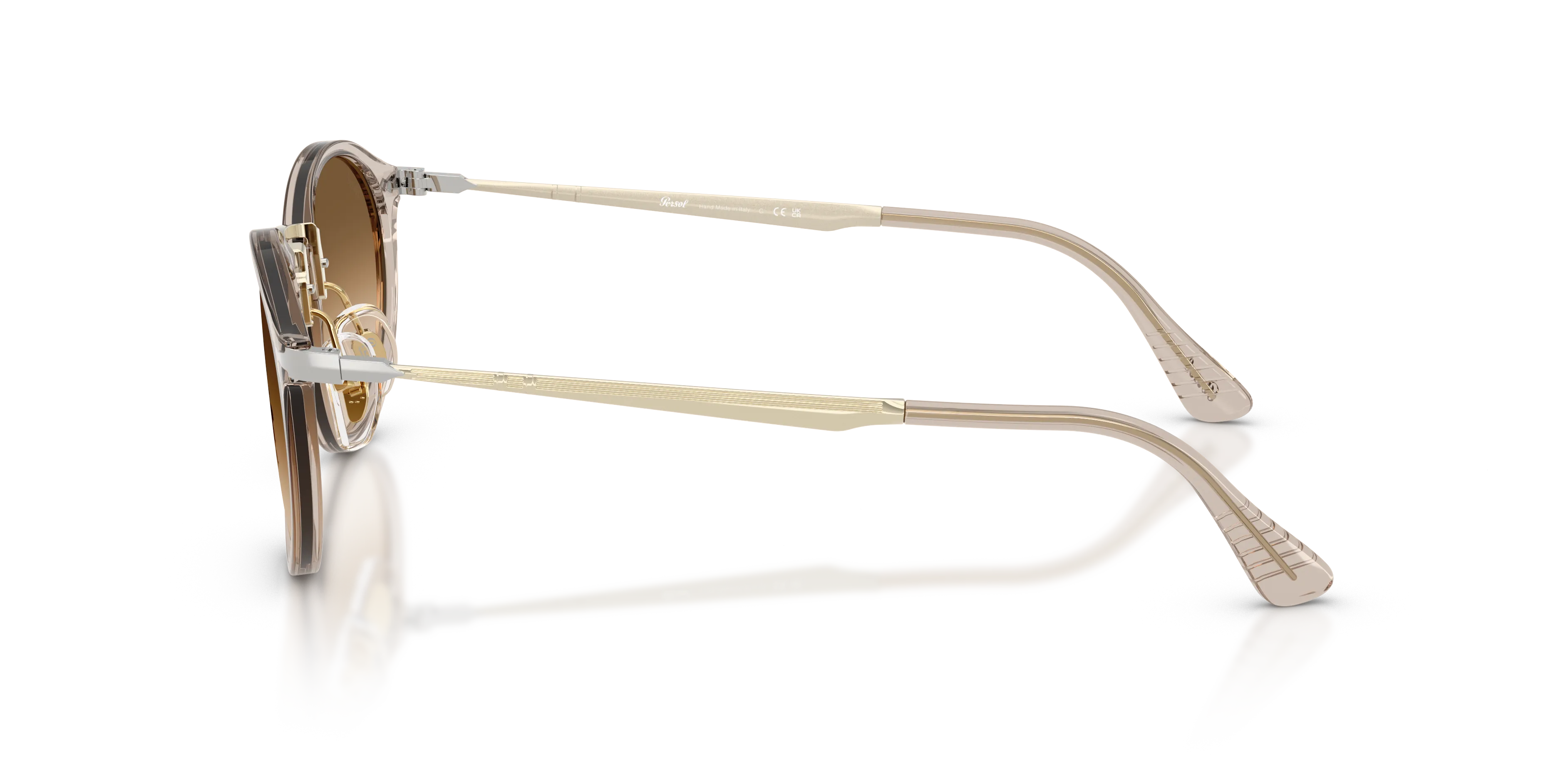 Persol PO3166S 124051 Occhiali da sole Acetato Grigio Marrone Pantos Normale Sfumato - immagine 4