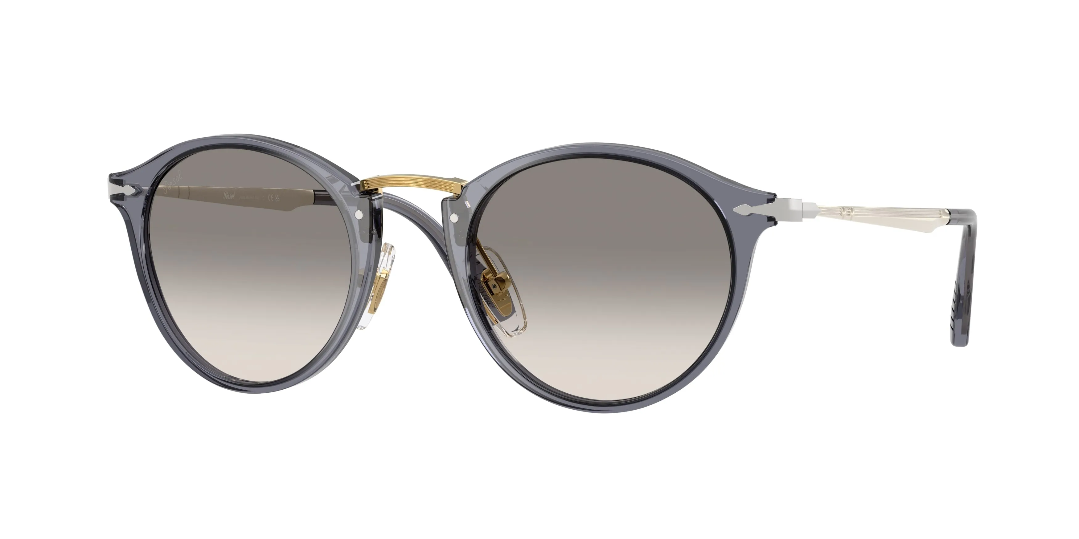 Persol PO3166S 123932 Occhiali da sole Acetato Blu Grigio Pantos Normale Sfumato - immagine 1