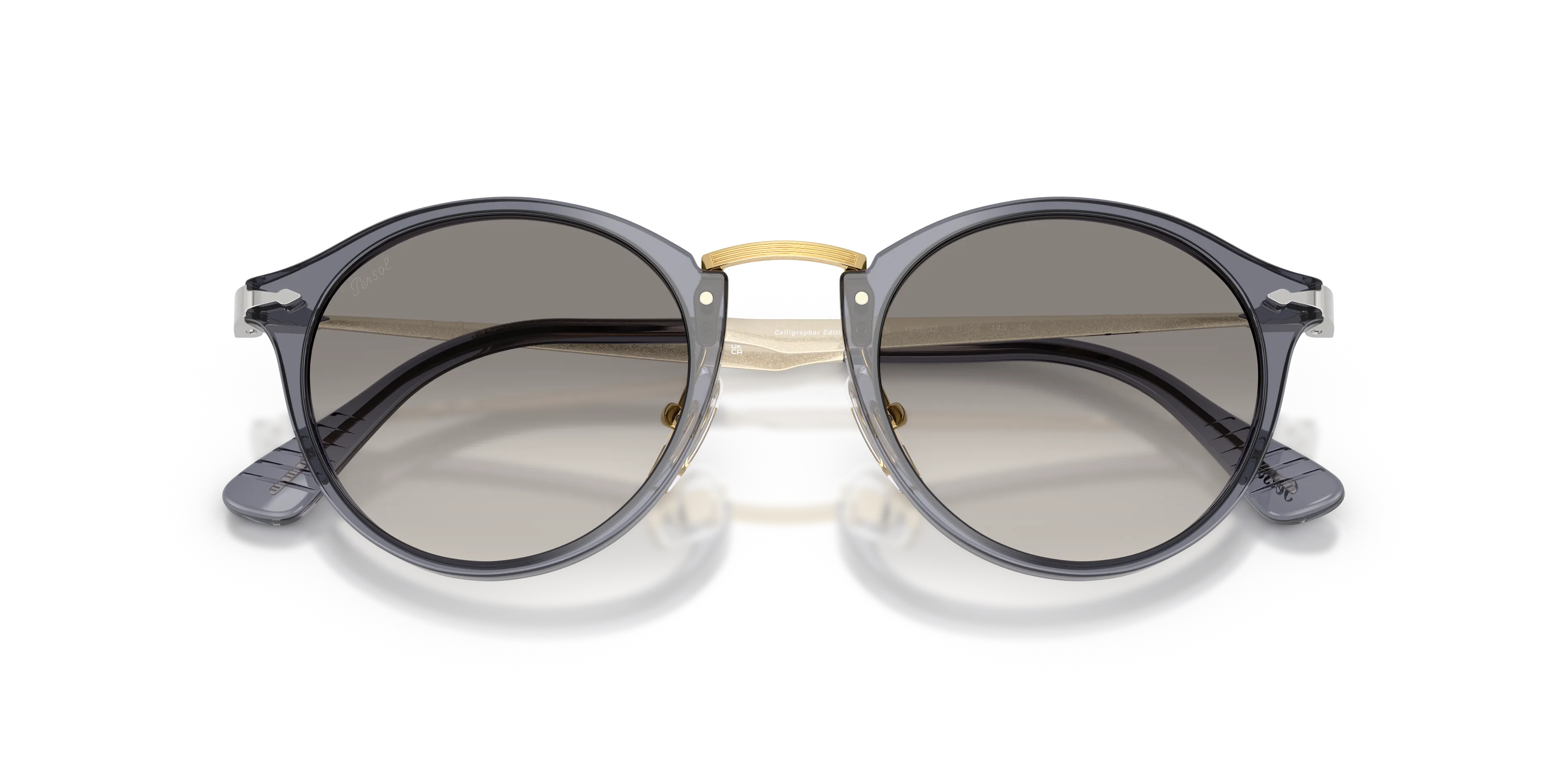 Persol PO3166S 123932 Occhiali da sole Acetato Blu Grigio Pantos Normale Sfumato - immagine 2
