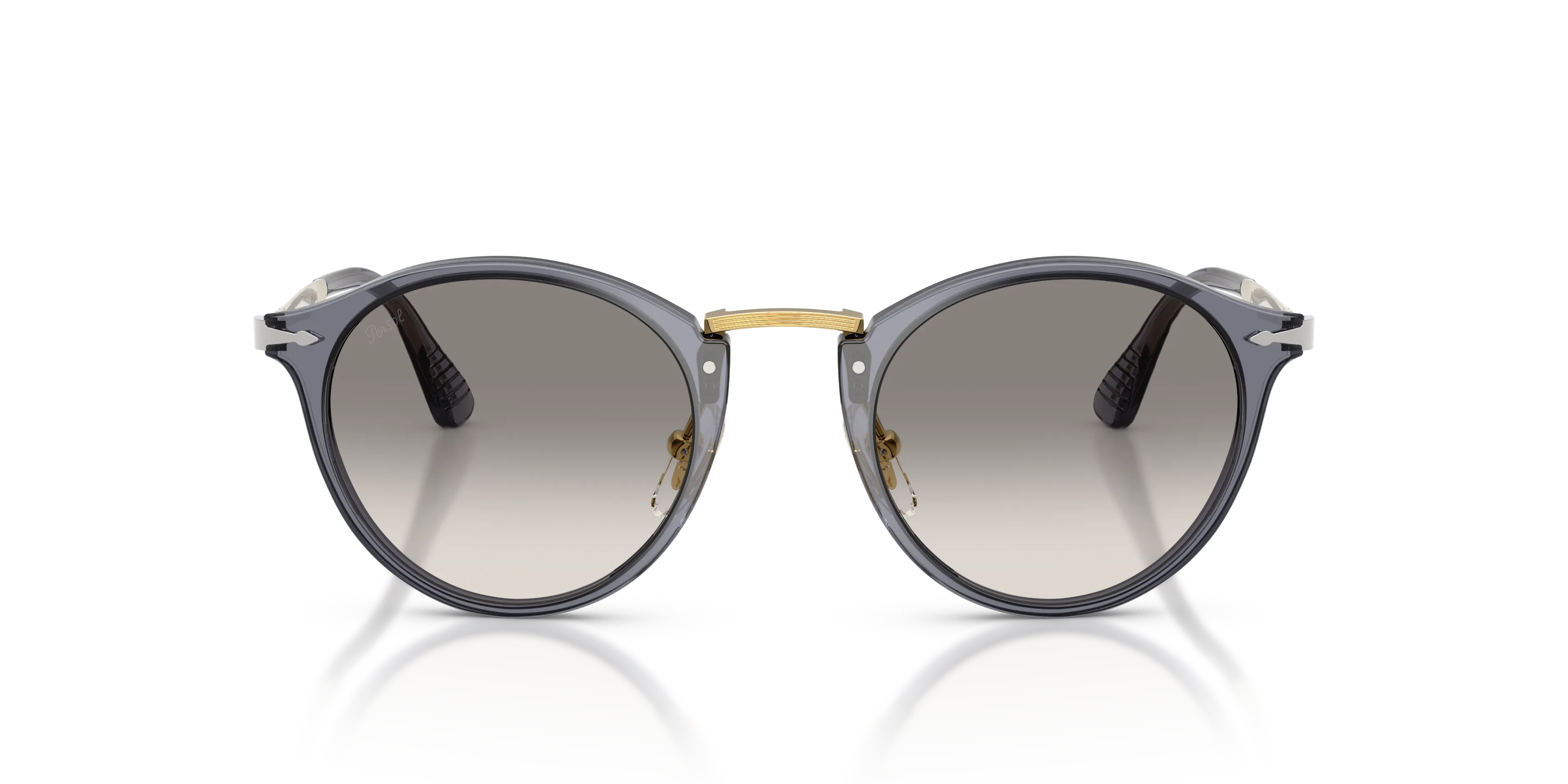 Persol PO3166S 123932 Occhiali da sole Acetato Blu Grigio Pantos Normale Sfumato - immagine 3