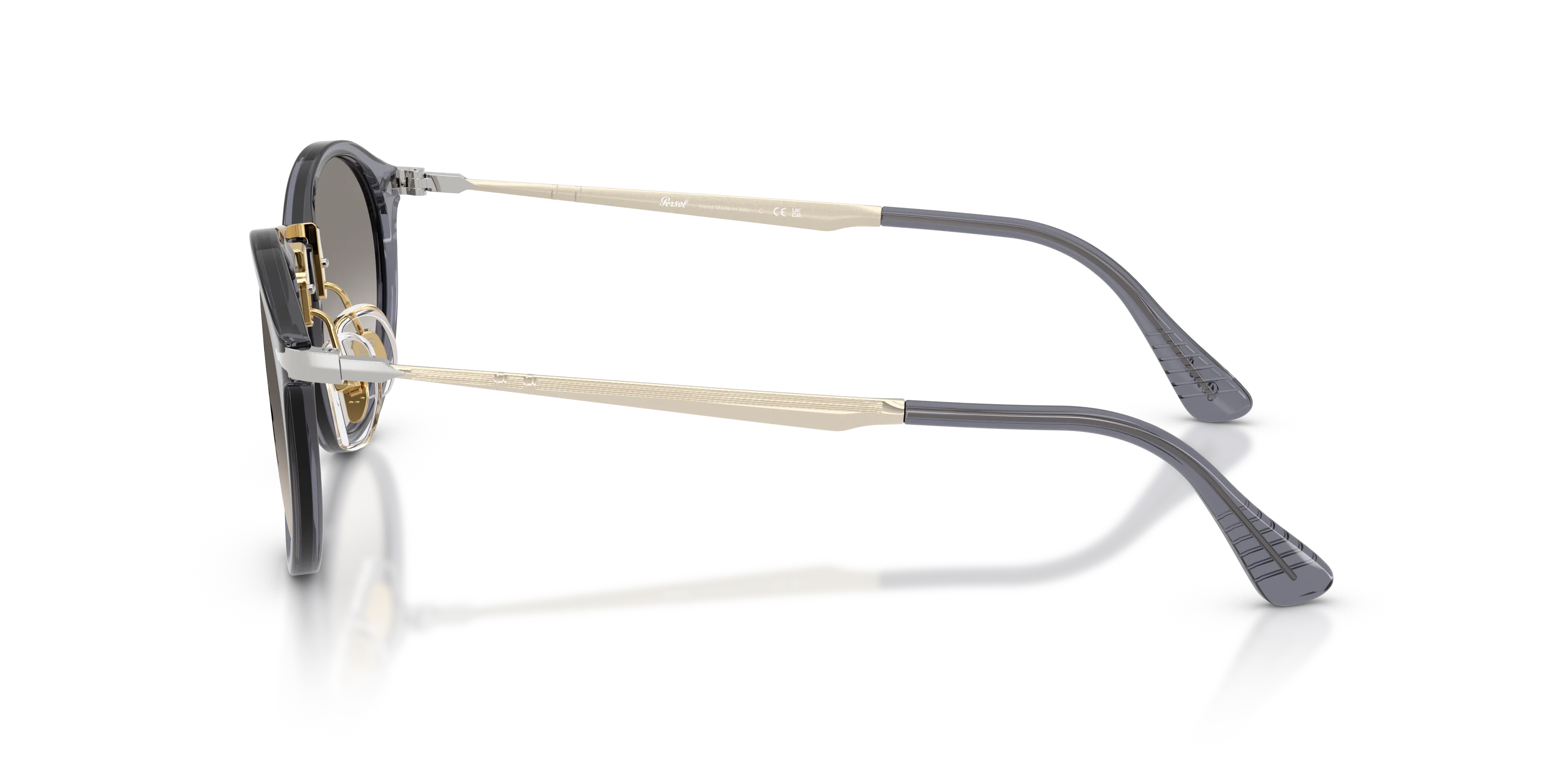 Persol PO3166S 123932 Occhiali da sole Acetato Blu Grigio Pantos Normale Sfumato - immagine 4