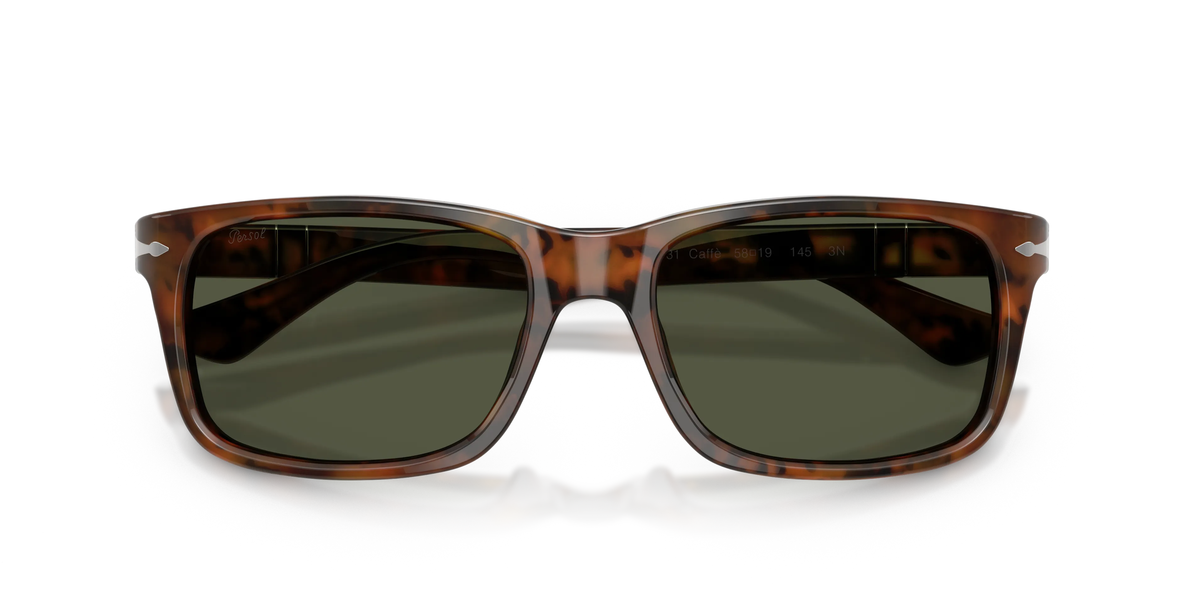 Persol PO3048S 108/31 Occhiali da sole Acetato Tartaruga Verde Squadrata Normale - immagine 2
