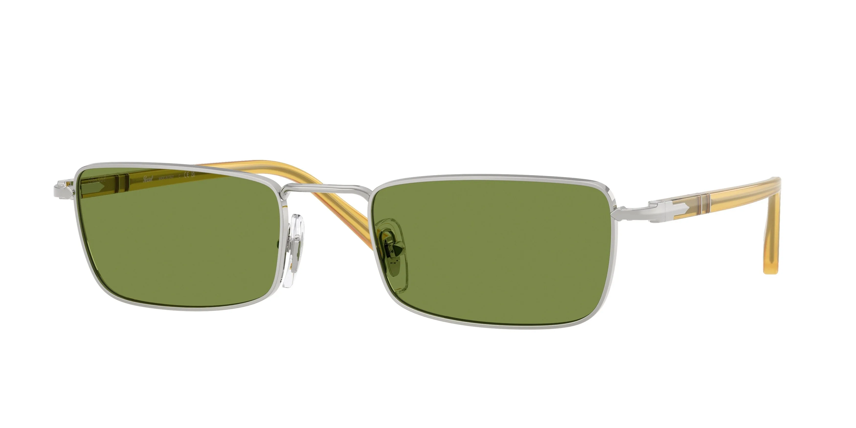 Persol PO1025S 518/4E Occhiali da sole Metallo Argento Verde Squadrata Normale - immagine 1