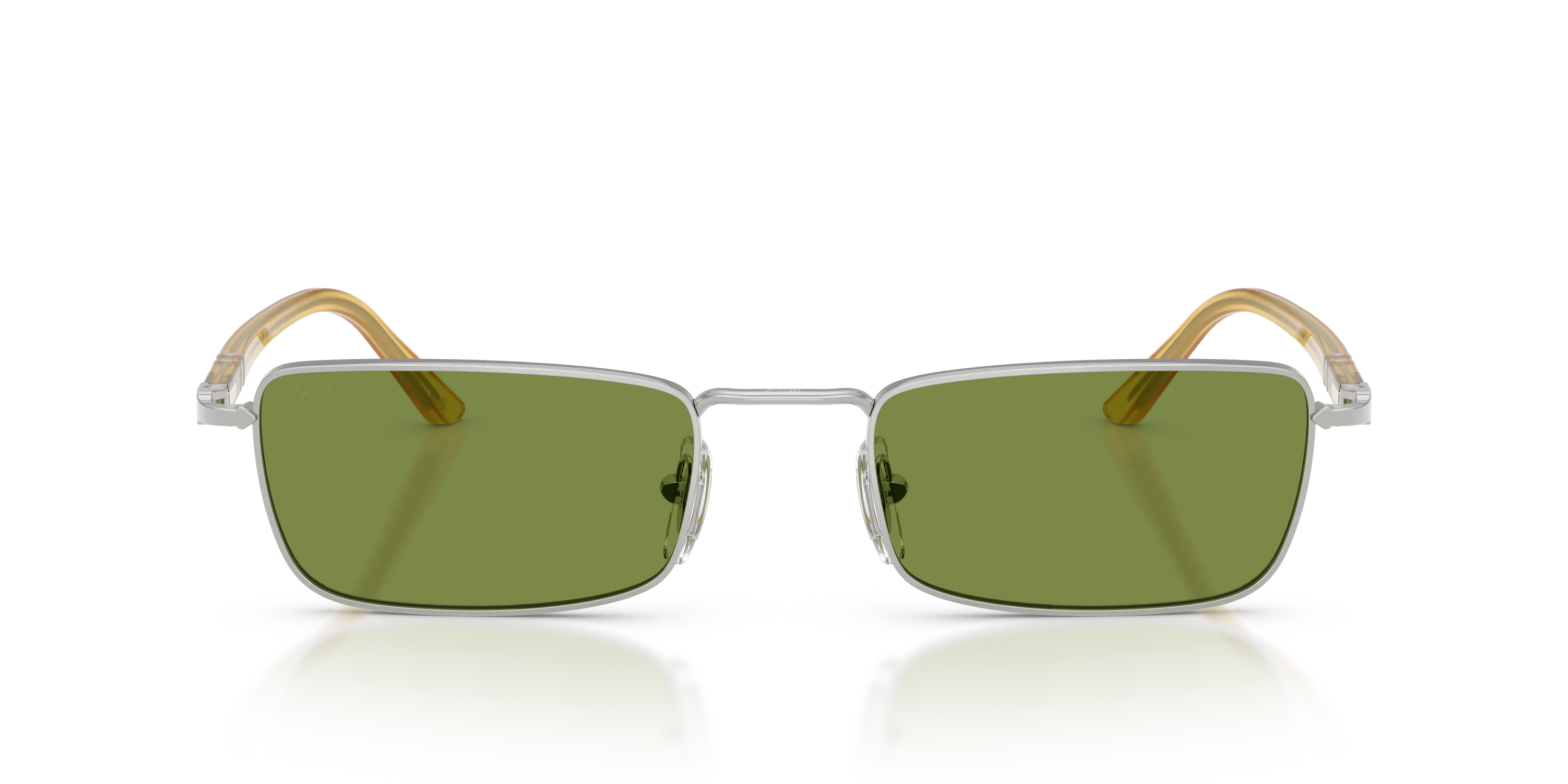 Persol PO1025S 518/4E Occhiali da sole Metallo Argento Verde Squadrata Normale - immagine 3