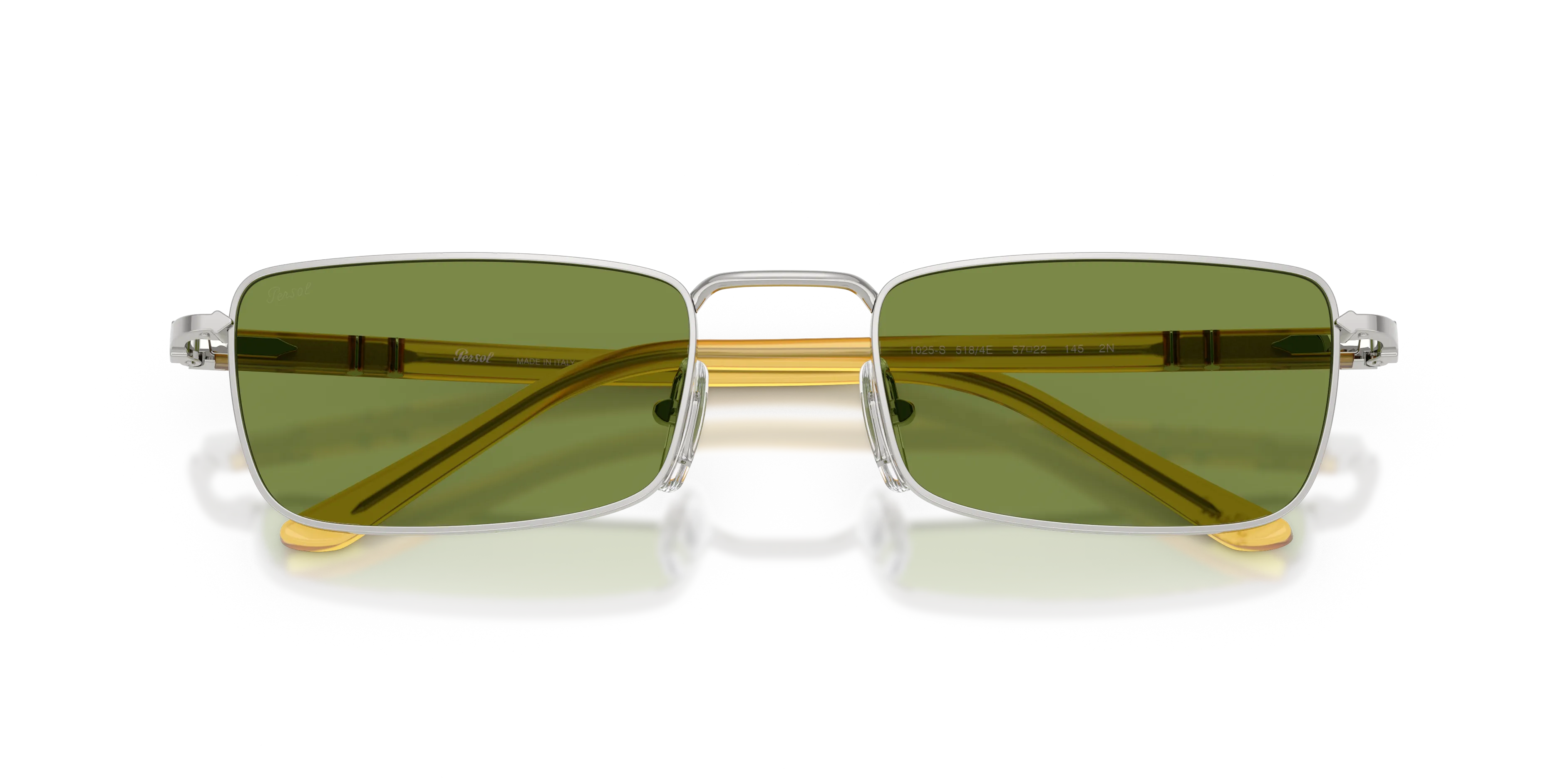 Persol PO1025S 518/4E Occhiali da sole Metallo Argento Verde Squadrata Normale - immagine 2