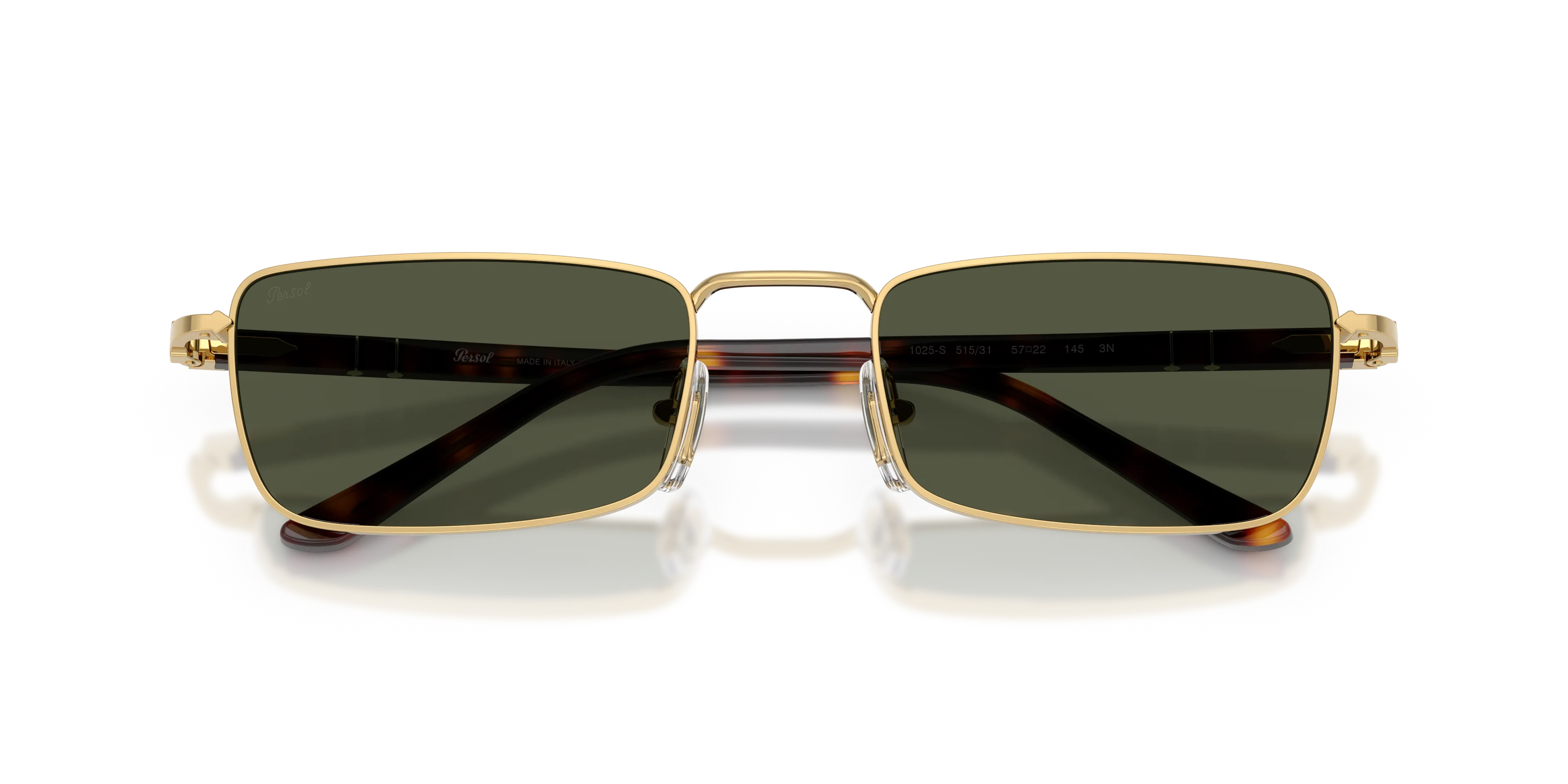Persol PO1025S 515/31 Occhiali da sole Metallo Oro Verde Squadrata Normale - immagine 2