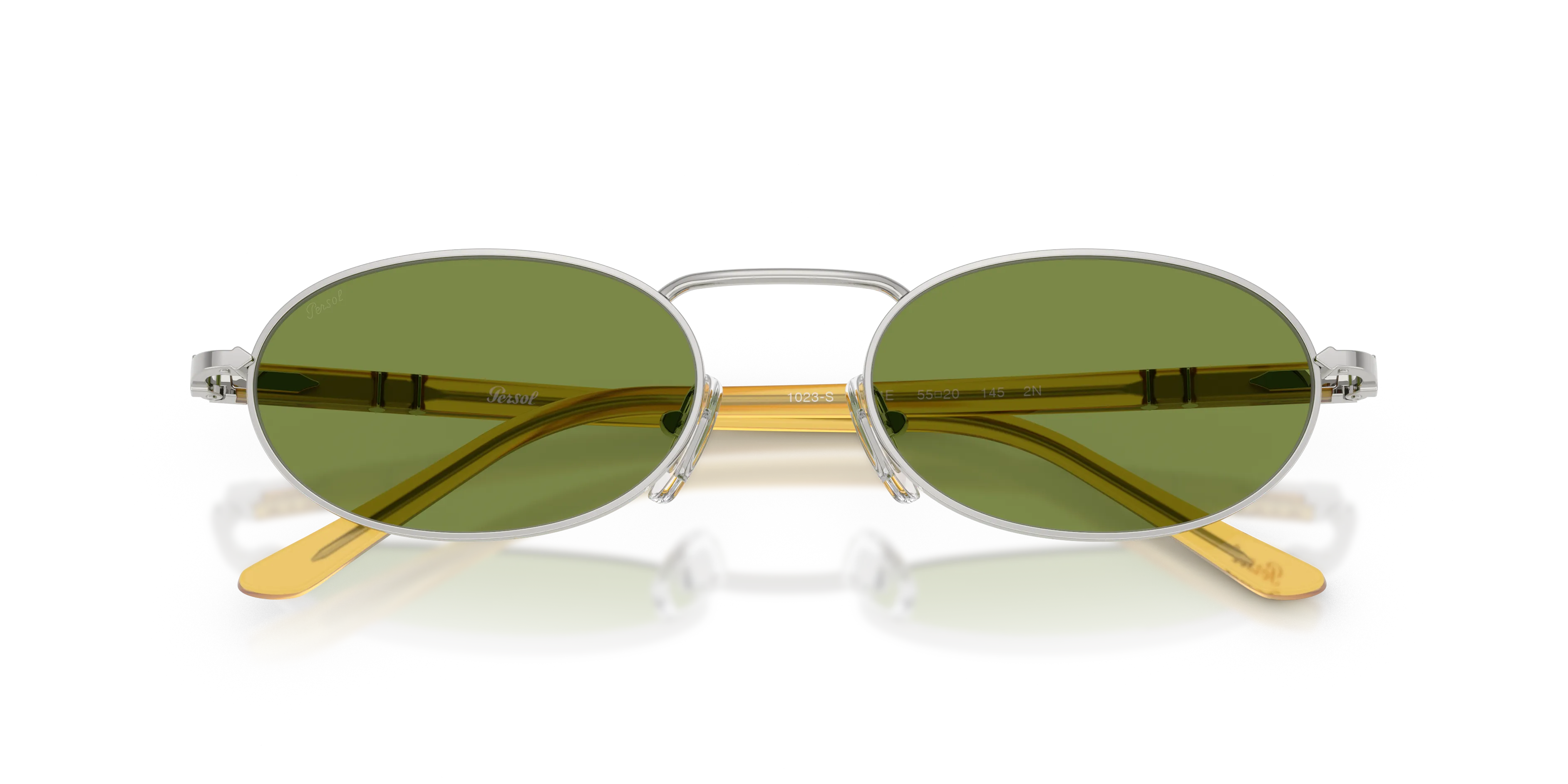 Persol PO1023S 518/4E Occhiali da sole Metallo Argento Verde Squadrata Normale - immagine 2