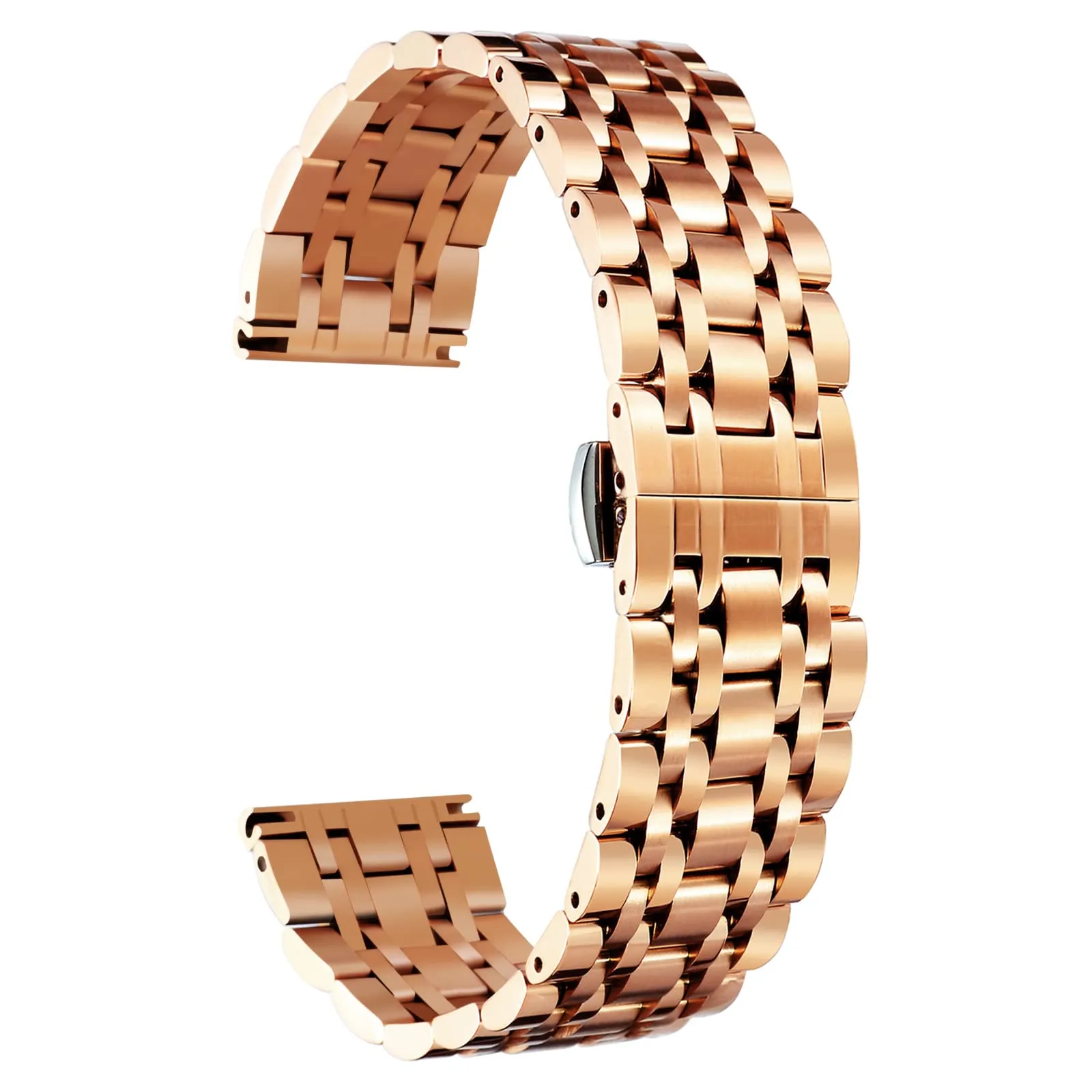 BINLUN Cinturino Per Orologi in Acciaio 12mm 13mm 14mm 15mm 16mm 17mm 18mm 19mm 20mm 21mm 22mm 23mm 24mm Metallo Cinturino di Ricambio Per Smartwatch Per Donne Uomo 7 Colori (15mm,Oro rosa) - immagine 1