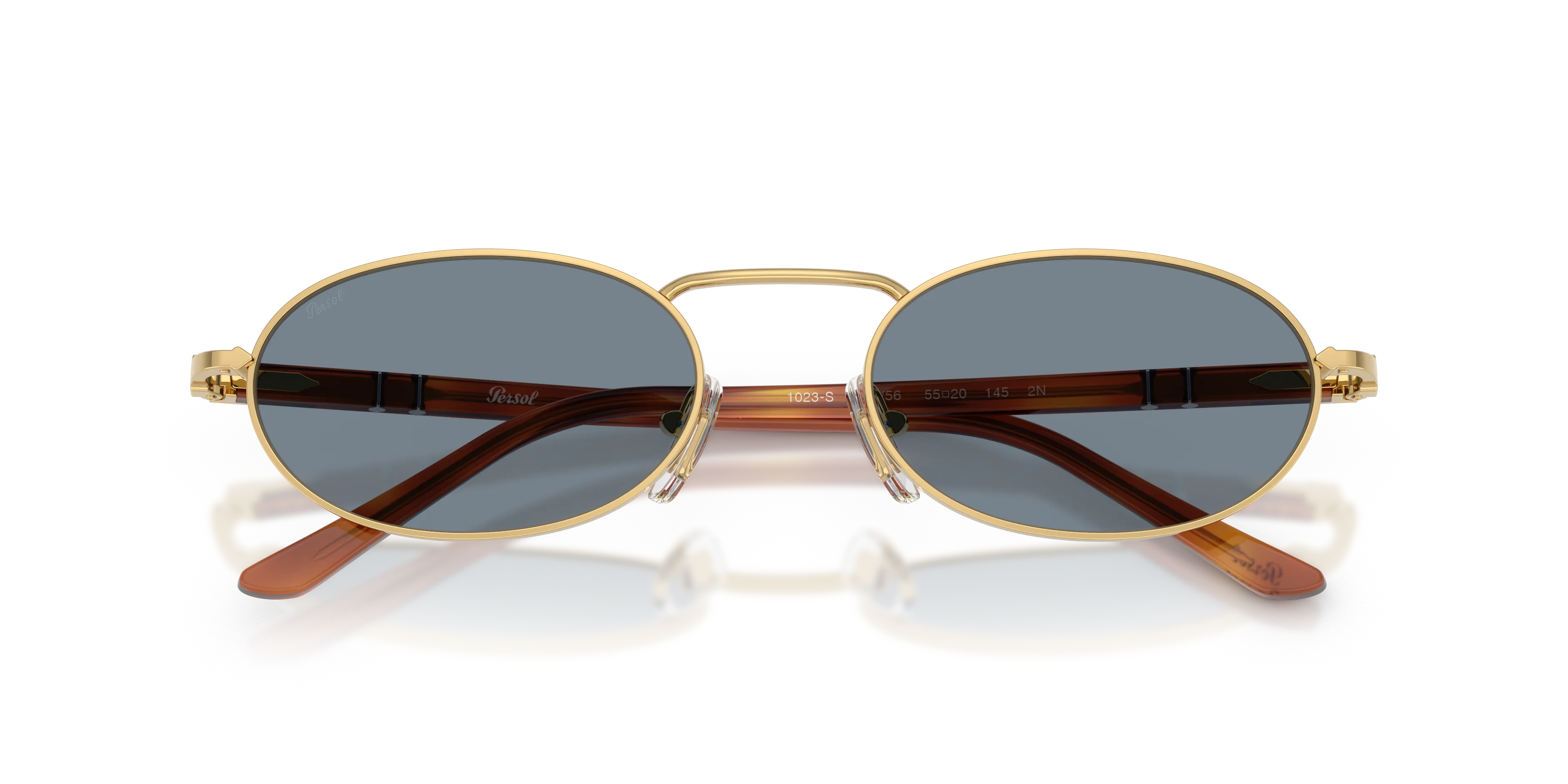Persol PO1023S 113256 Occhiali da sole Metallo Oro Blu Squadrata Normale - immagine 2