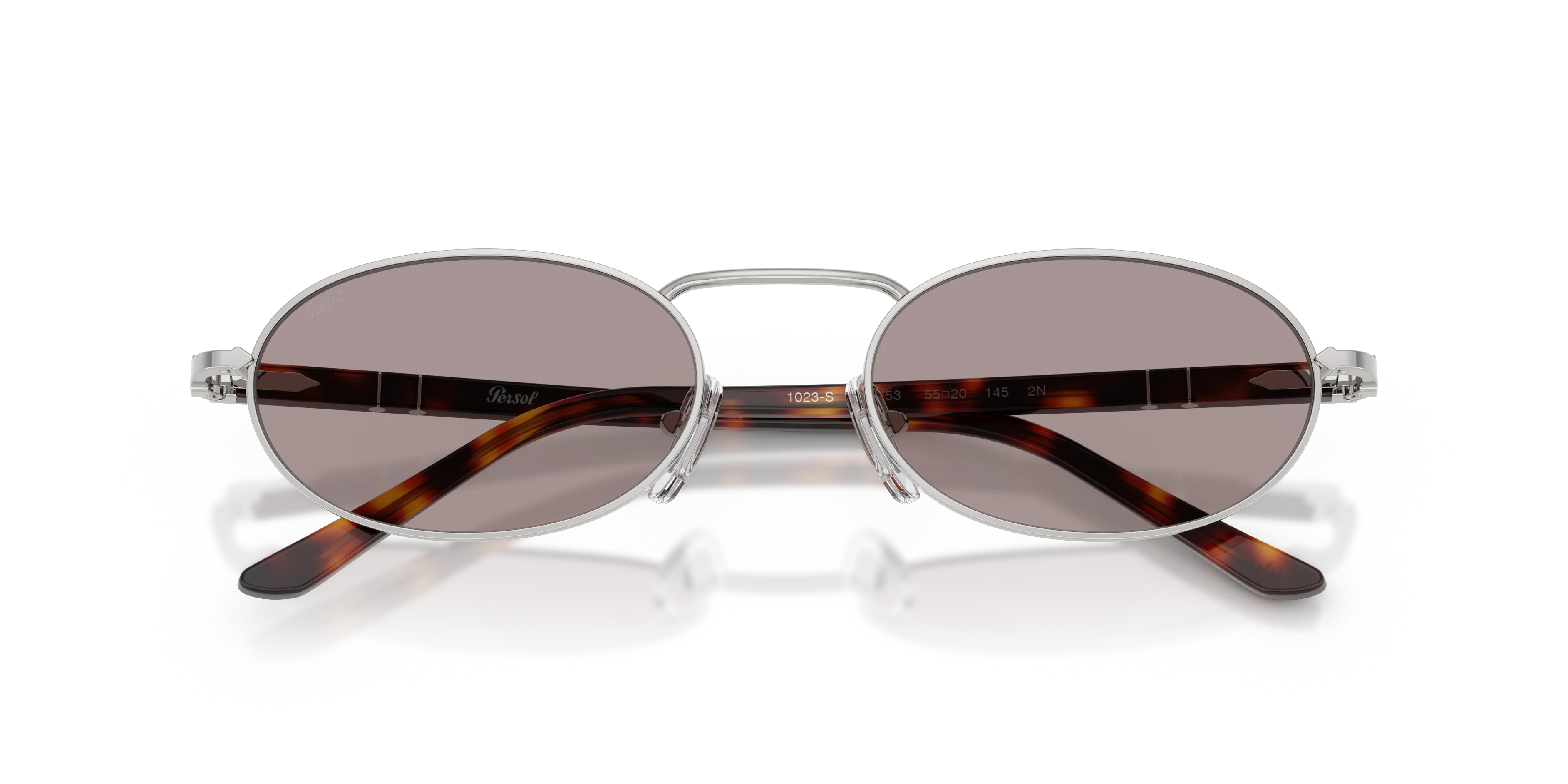 Persol PO1023S 102153 Occhiali da sole Metallo Argento Viola Squadrata Normale - immagine 2