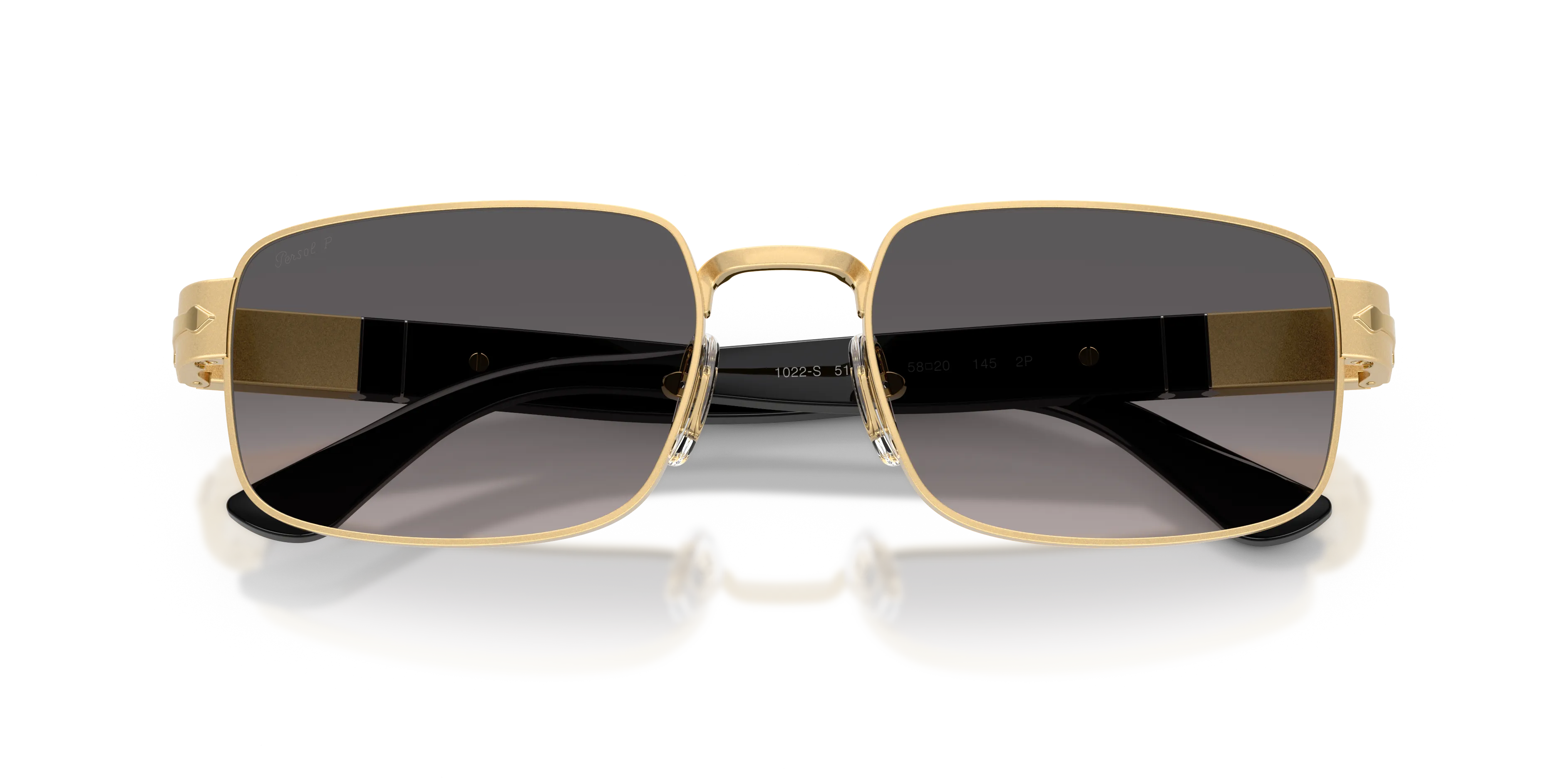 Persol PO1022S 515/M3 Occhiali da sole Metallo Oro Grigio Pillow Polarizzata - immagine 2