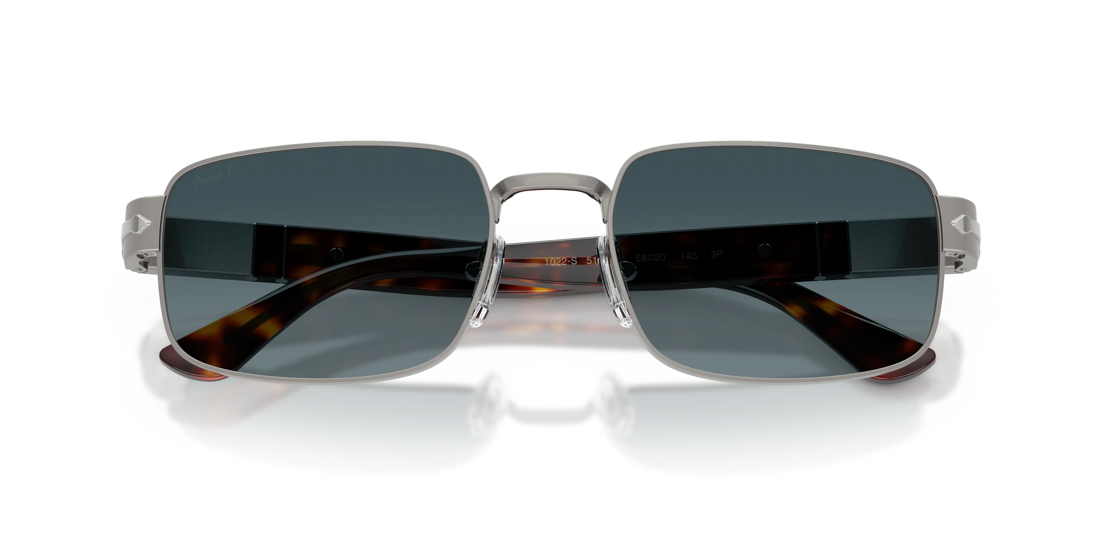 Persol PO1022S 513/S3 Occhiali da sole Metallo Grigio Pillow Polarizzata Sfumato - immagine 2