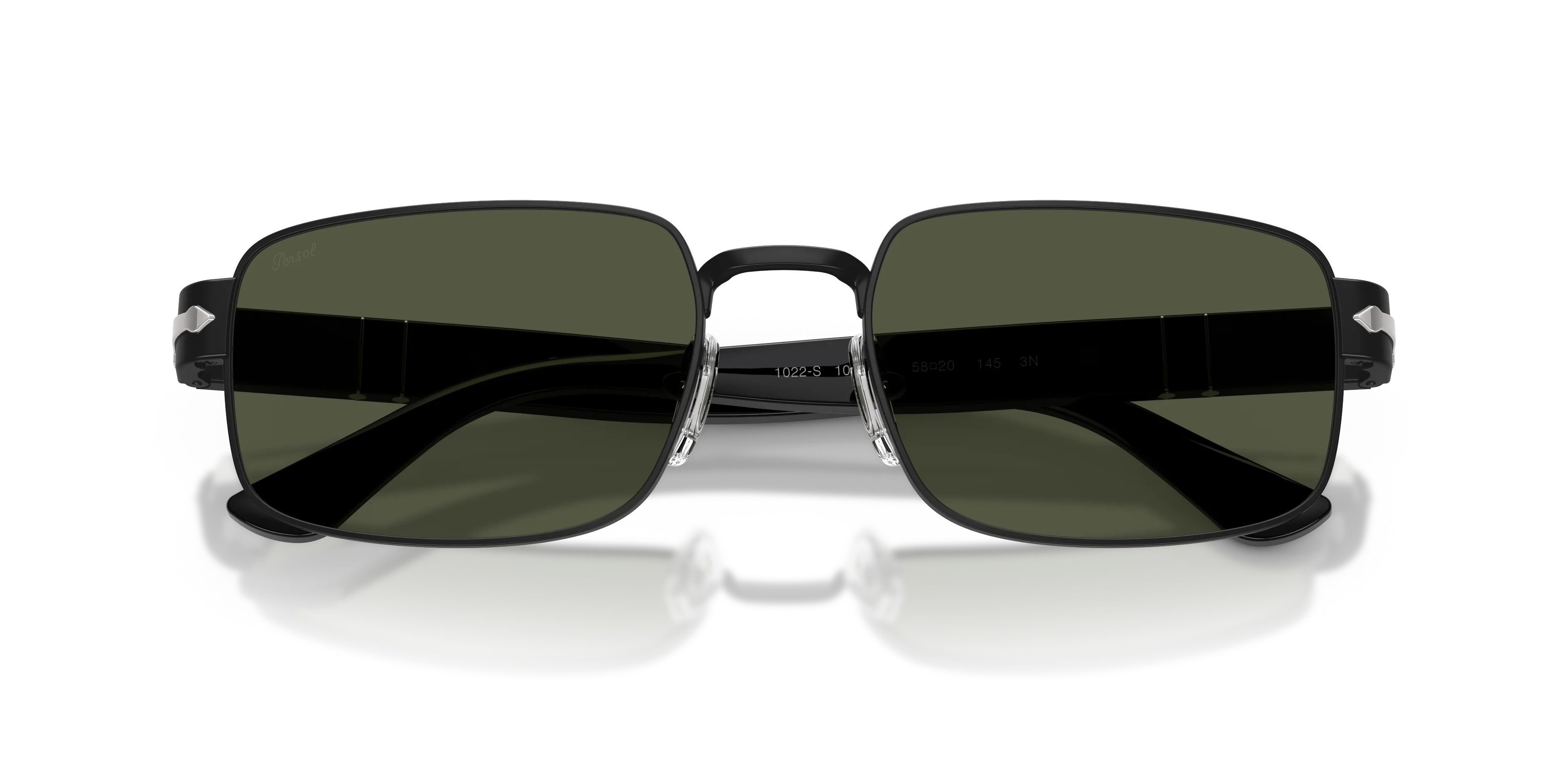 Persol PO1022S 107831 Occhiali da sole Metallo Nero Verde Pillow Normale - immagine 2