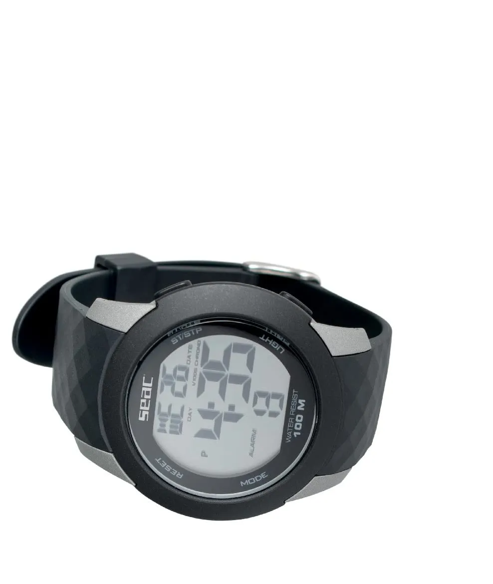 SEAC Chronos, Orologio Digitale Resistente all'Acqua 100 m Unisex Adulto, Nero, Standard - immagine 3