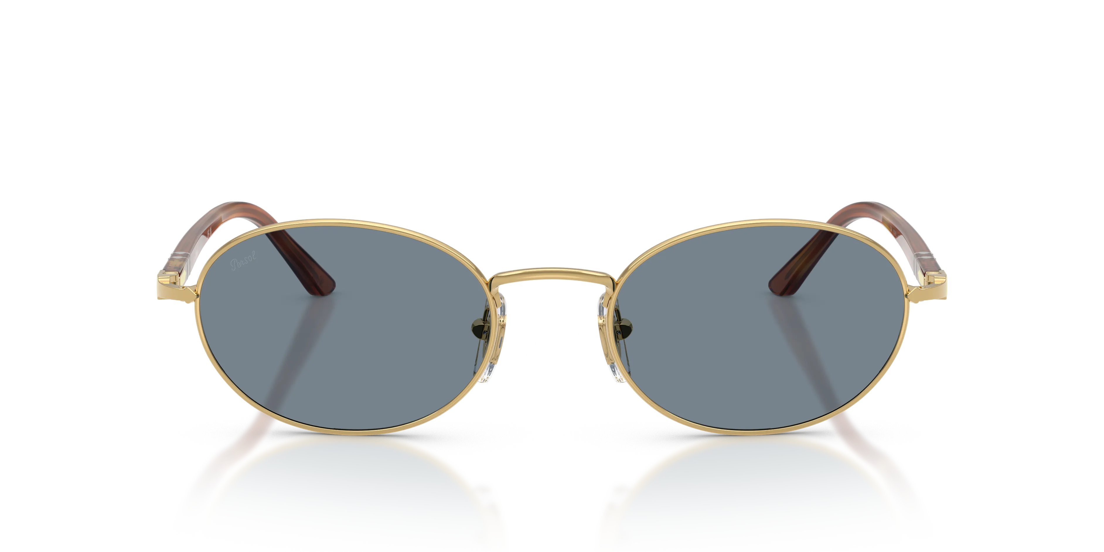 Persol PO1018S IDA 113256 Occhiali da sole Metallo Oro Blu Rotonda Normale - immagine 3